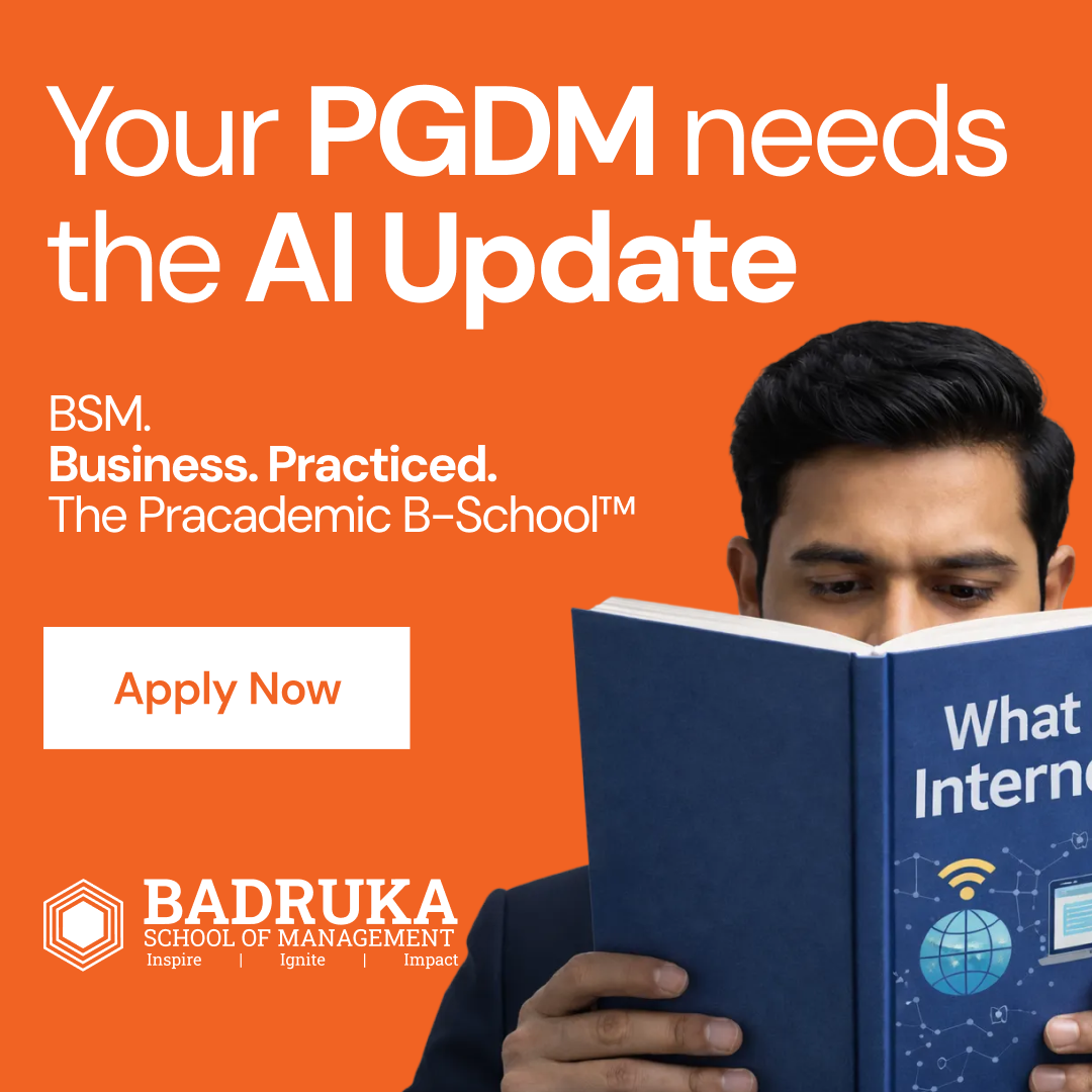 Badruka School of Management Hyderabad Facebook ad: PGDM for the AI Workplace