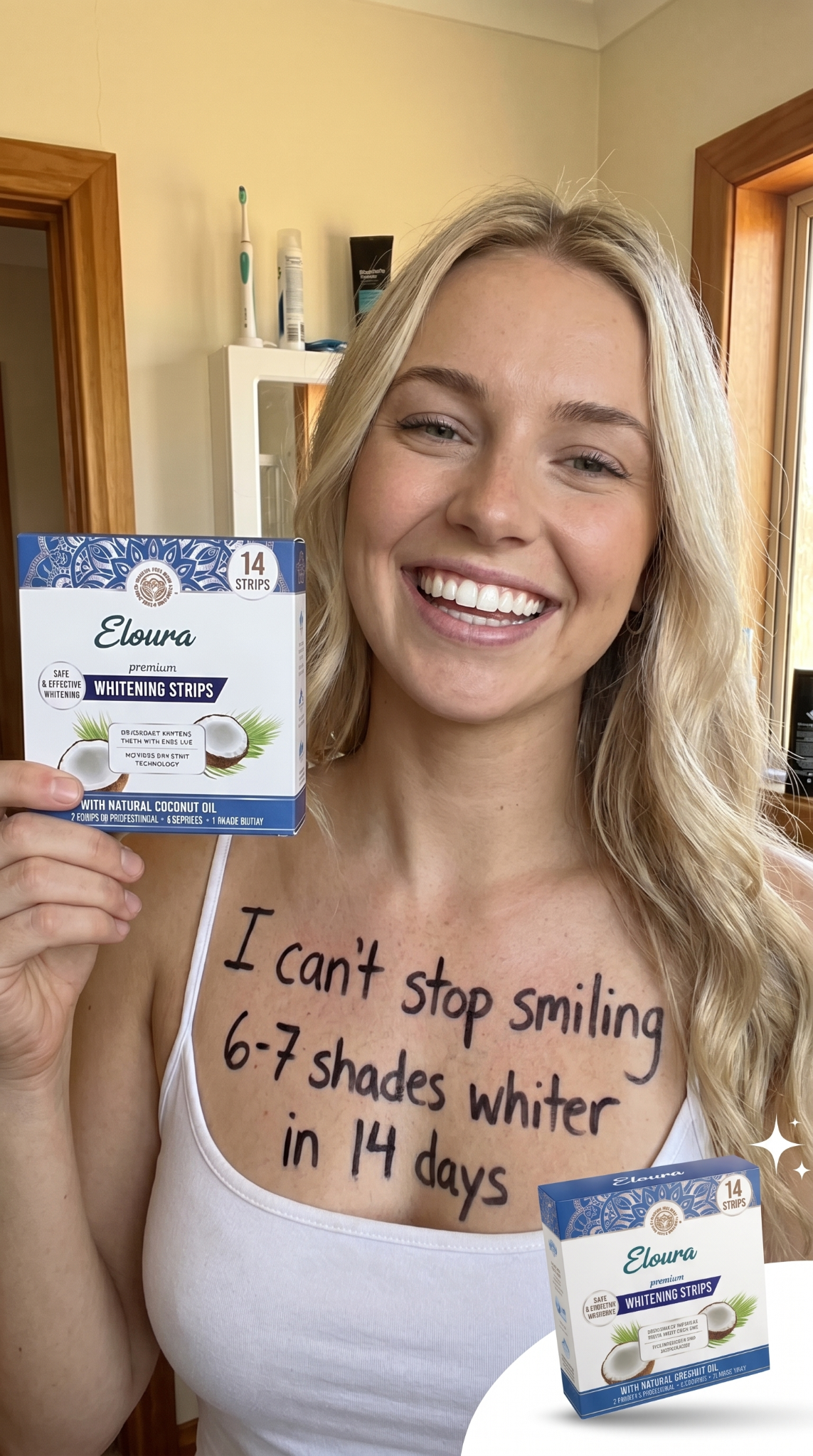 Tryeloura Facebook ad: Whiter Teeth Now