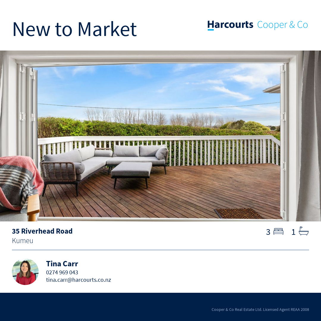 Tina Carr Real Estate - Harcourts Cooper & Co Facebook ad: 35 Riverhead Road, Kumeu