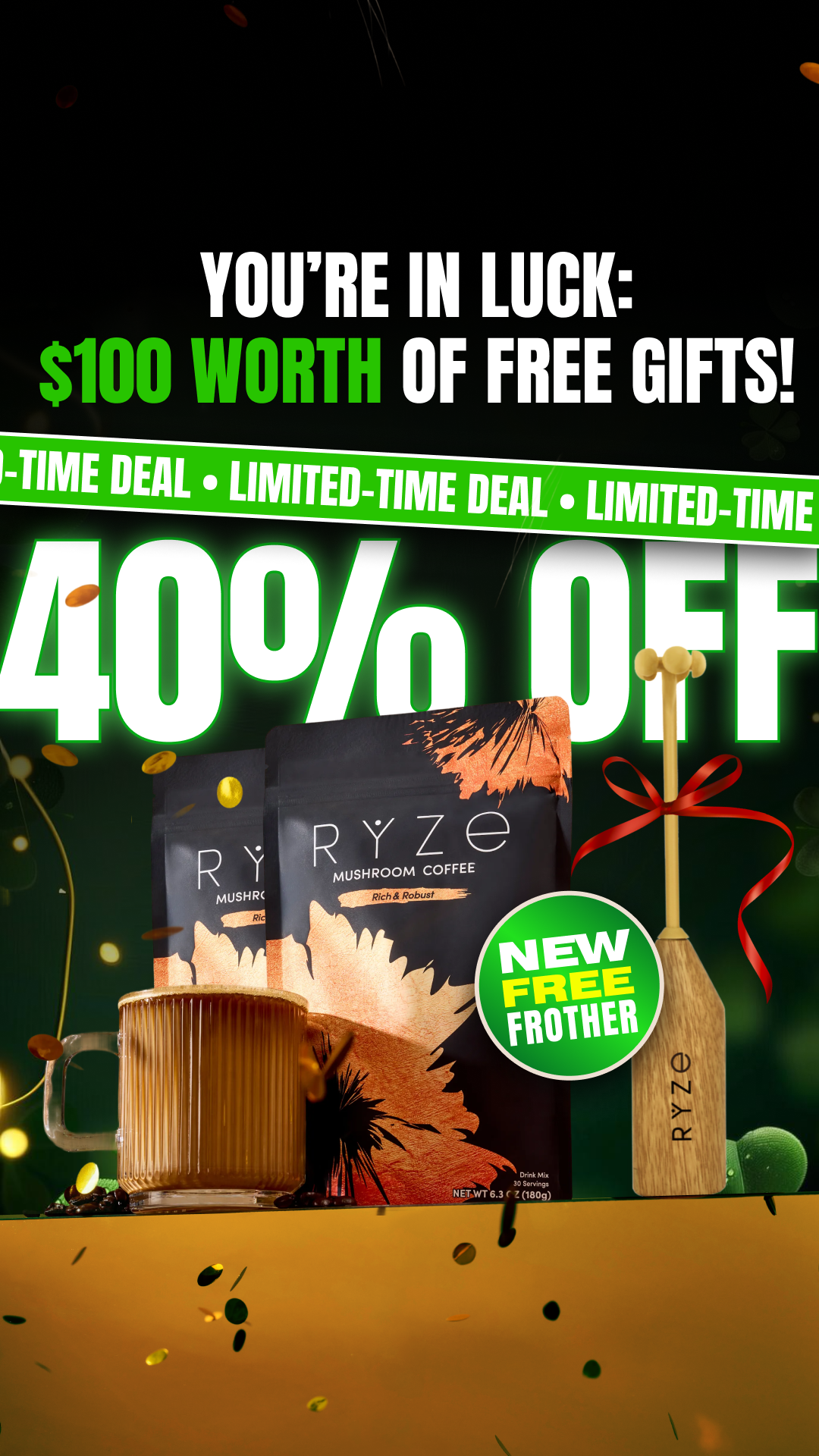 RYZE Superfoods Facebook ad