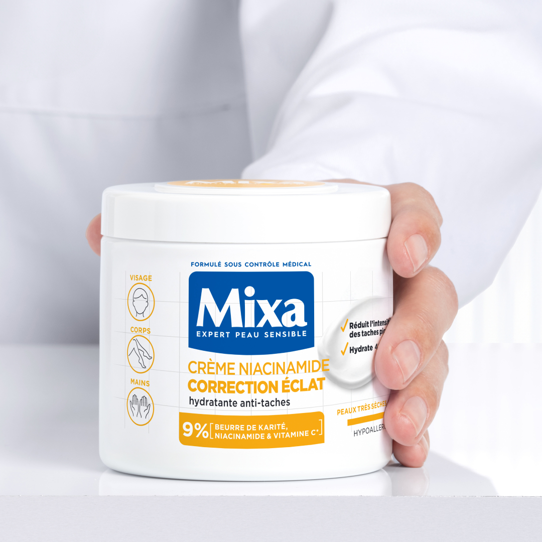 Mixa Facebook ad: Mixa Crème Niacinamide Correction Éclat