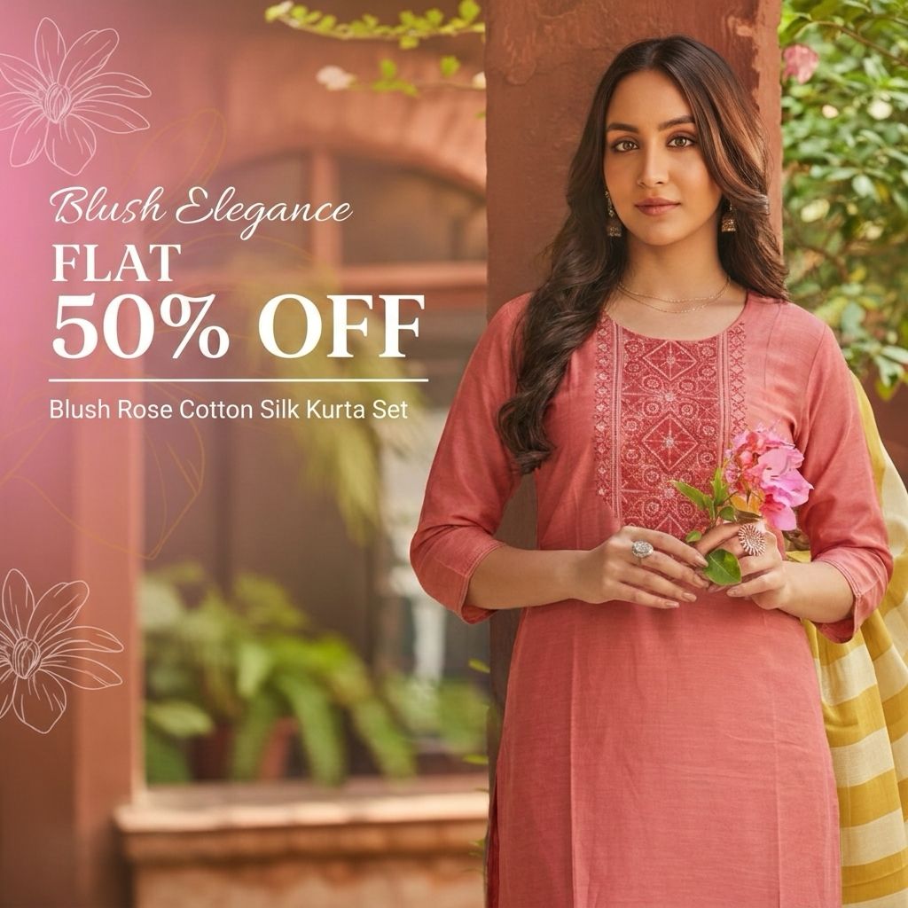 Sakta.com Facebook ad: Elegant Co-ord Set in Linen Cotton
