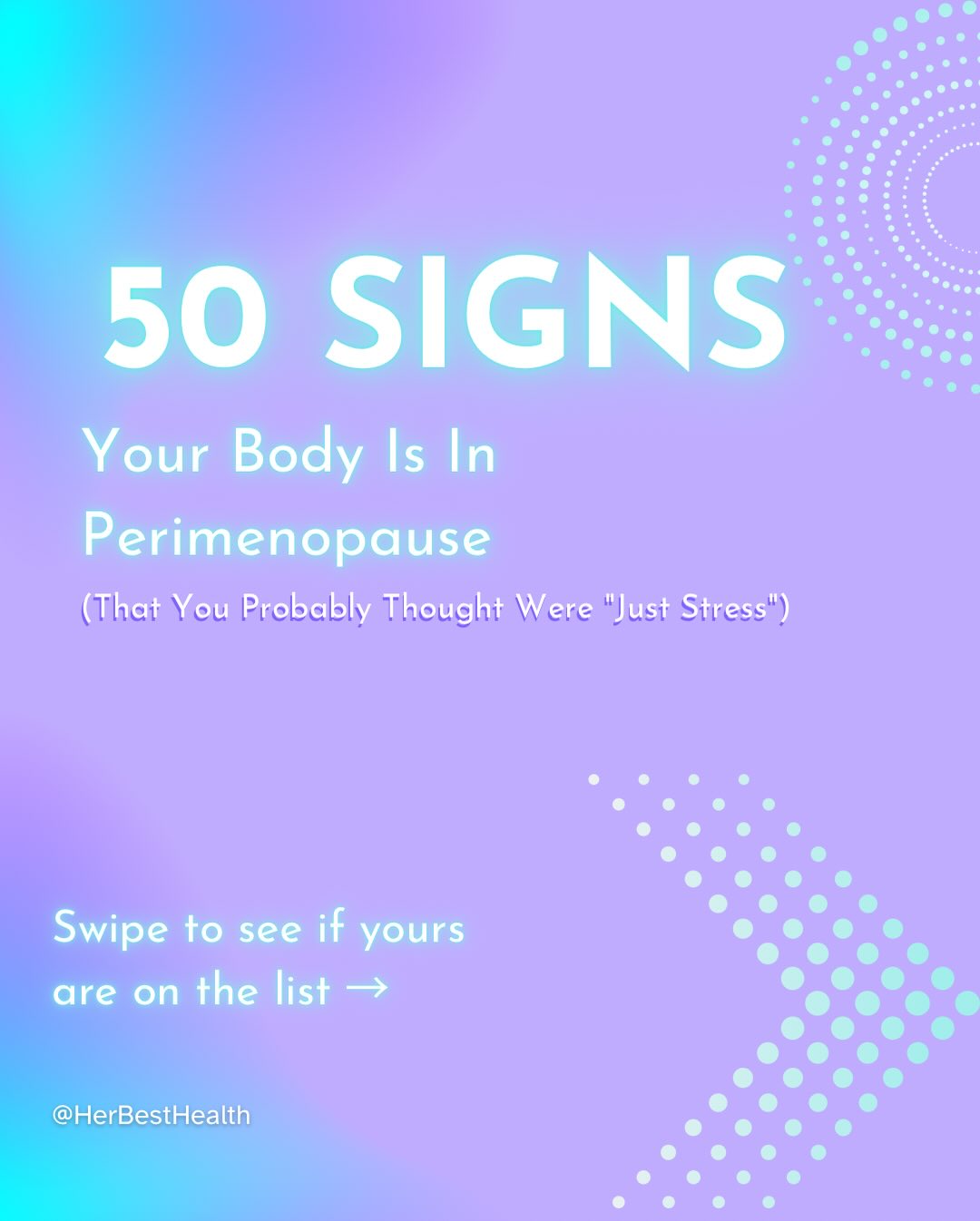 Her Best Health Facebook ad: 50 signs your body is in perimenopause (that…