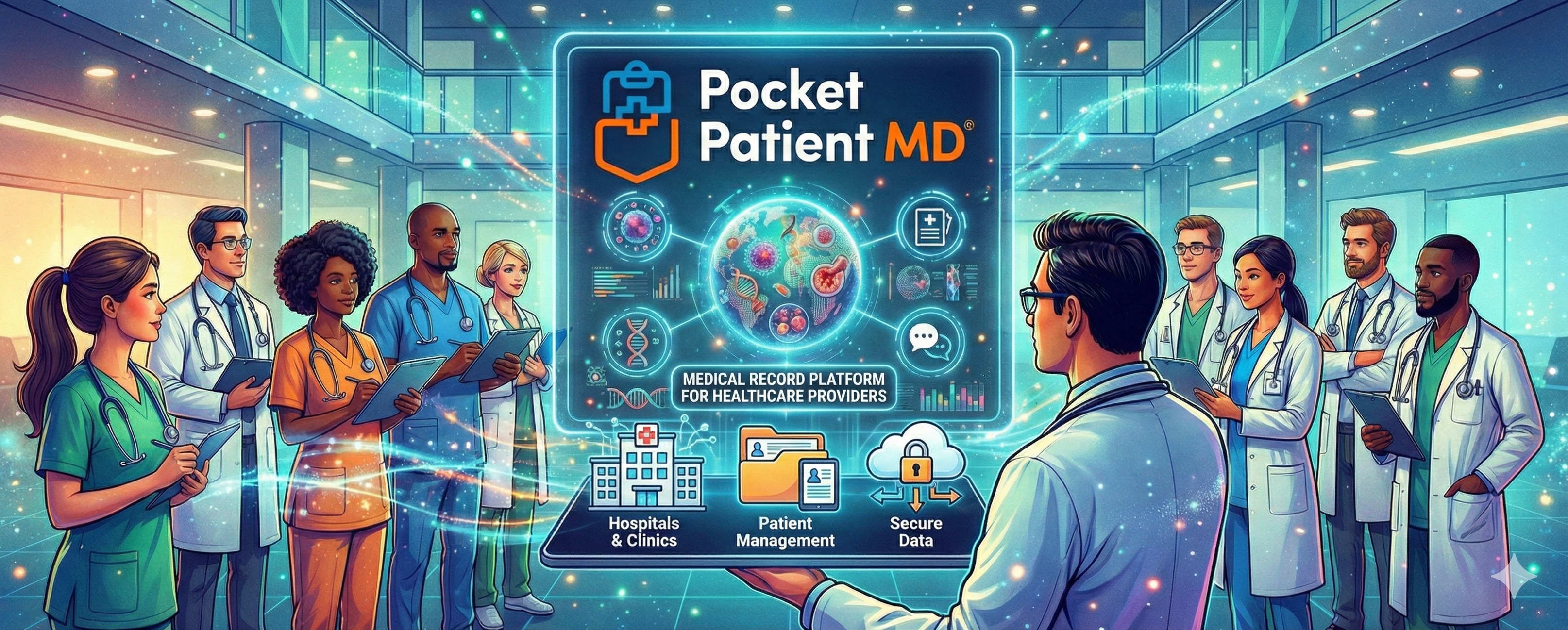 PocketPatientMD Facebook ad: Healthcare teams worldwide are choosing PocketPatientMD.