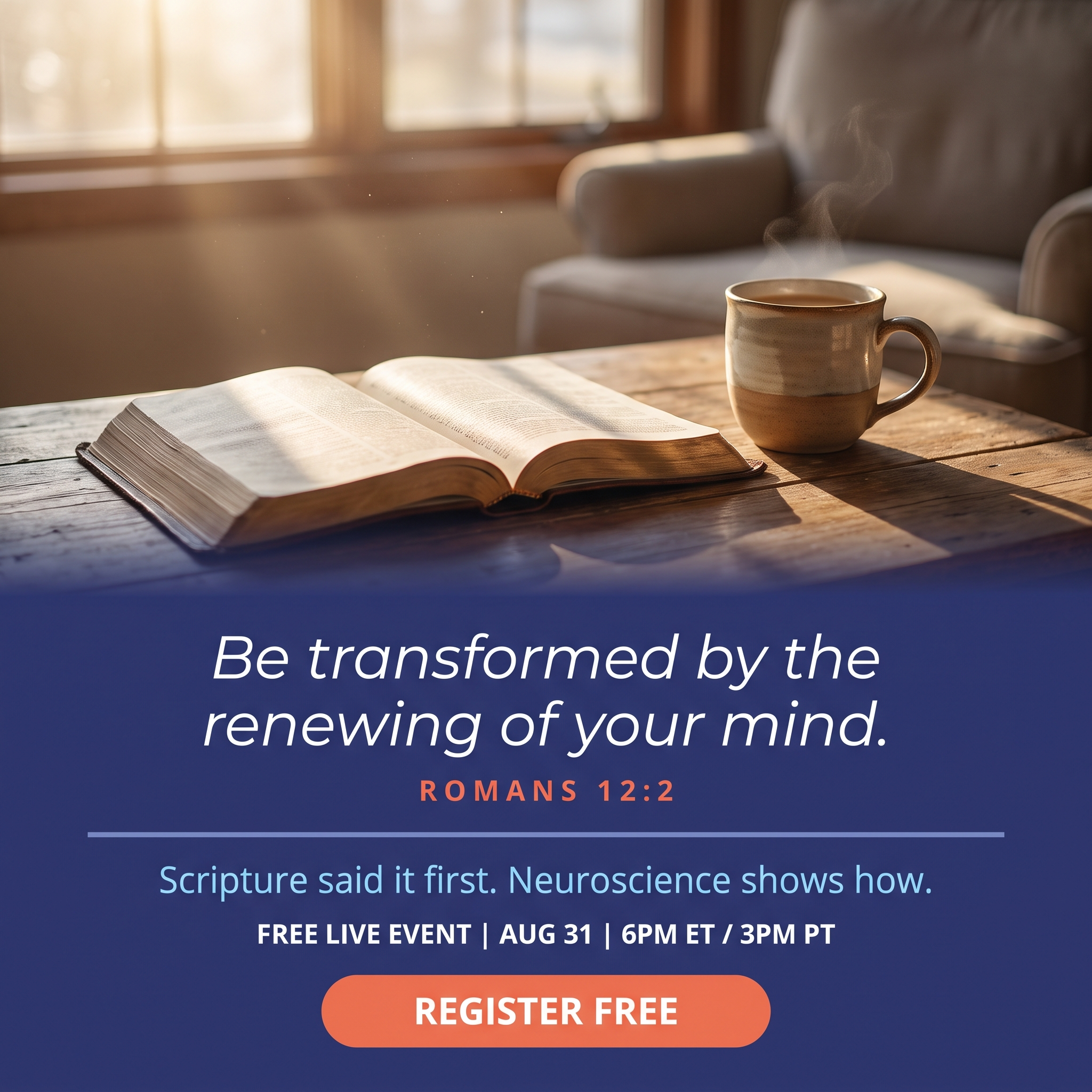 Amen University Facebook ad: Romans 12:2