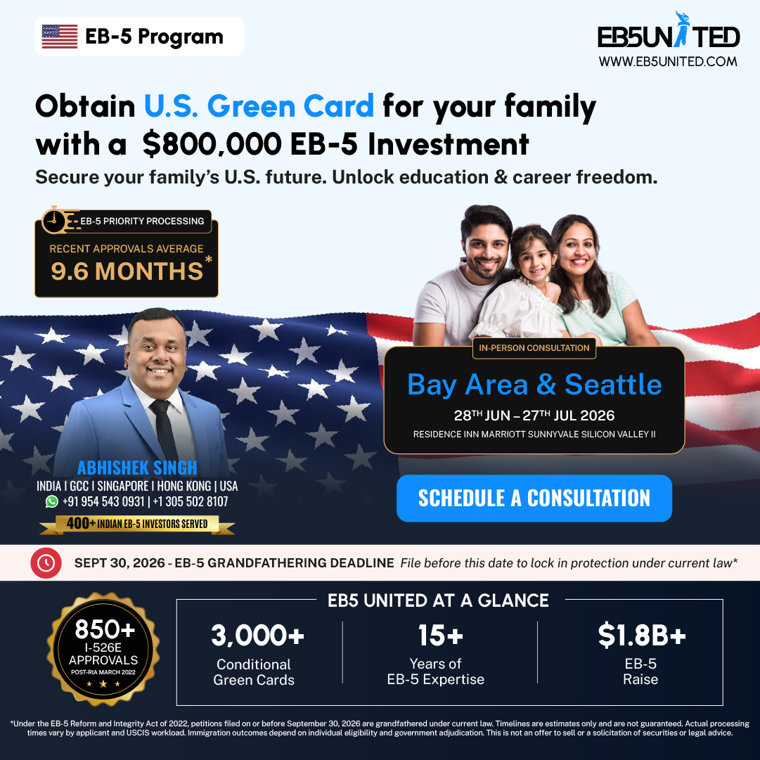 EB5 United Facebook ad: Sunnyvale Silicon Valley II (28th June to 27th July)
