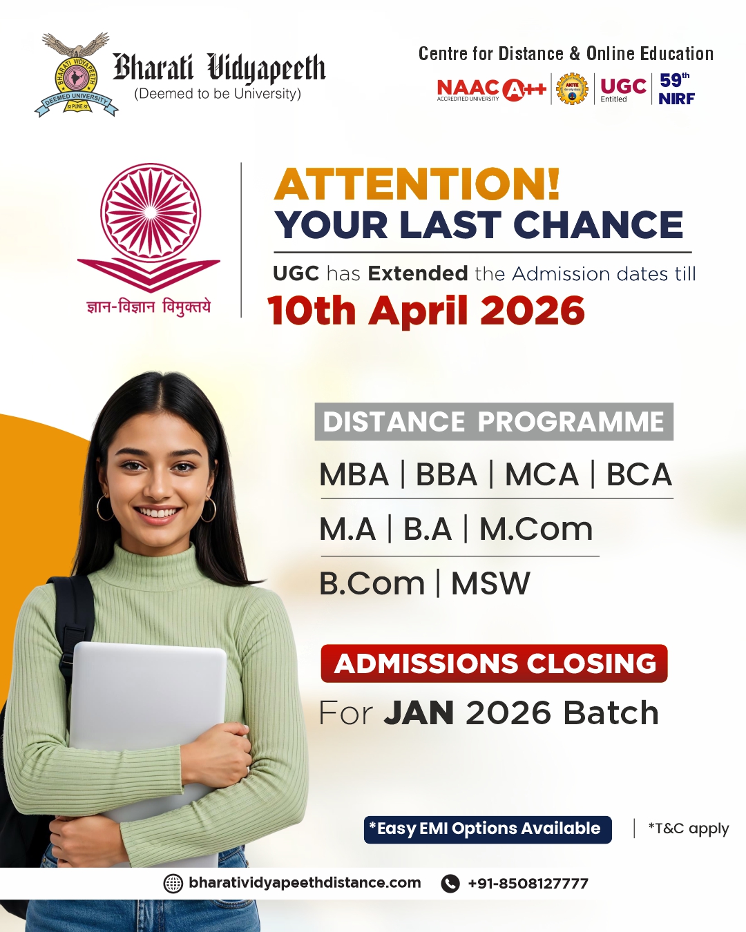 Bharati Vidyapeeth Center for Distance & Online Education Facebook ad