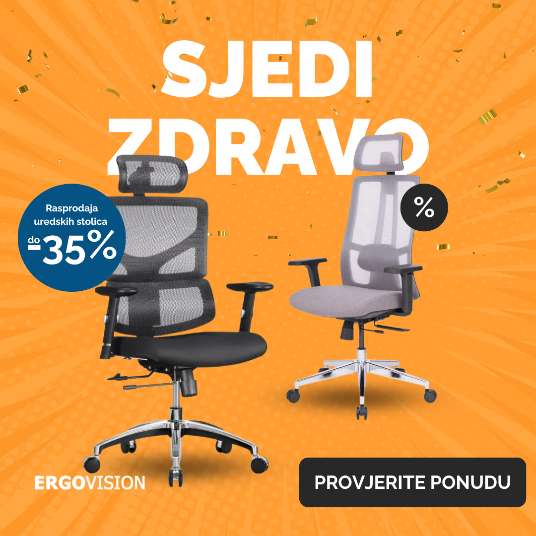 Ergovision Facebook ad: -35 % OFF na uredske stolice