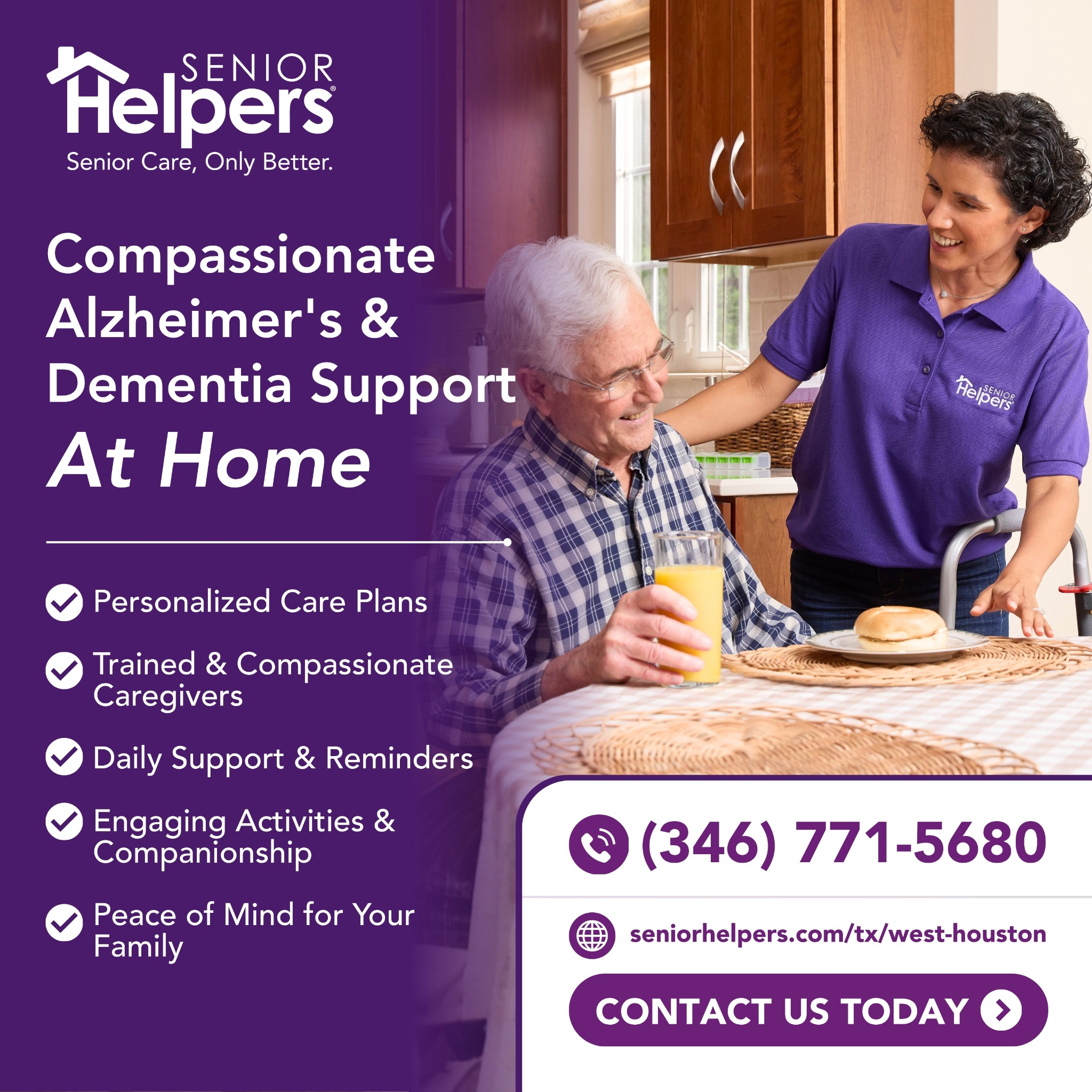 Senior Helpers of West Houston Facebook ad: Specialized Alzheimer's Care at Home