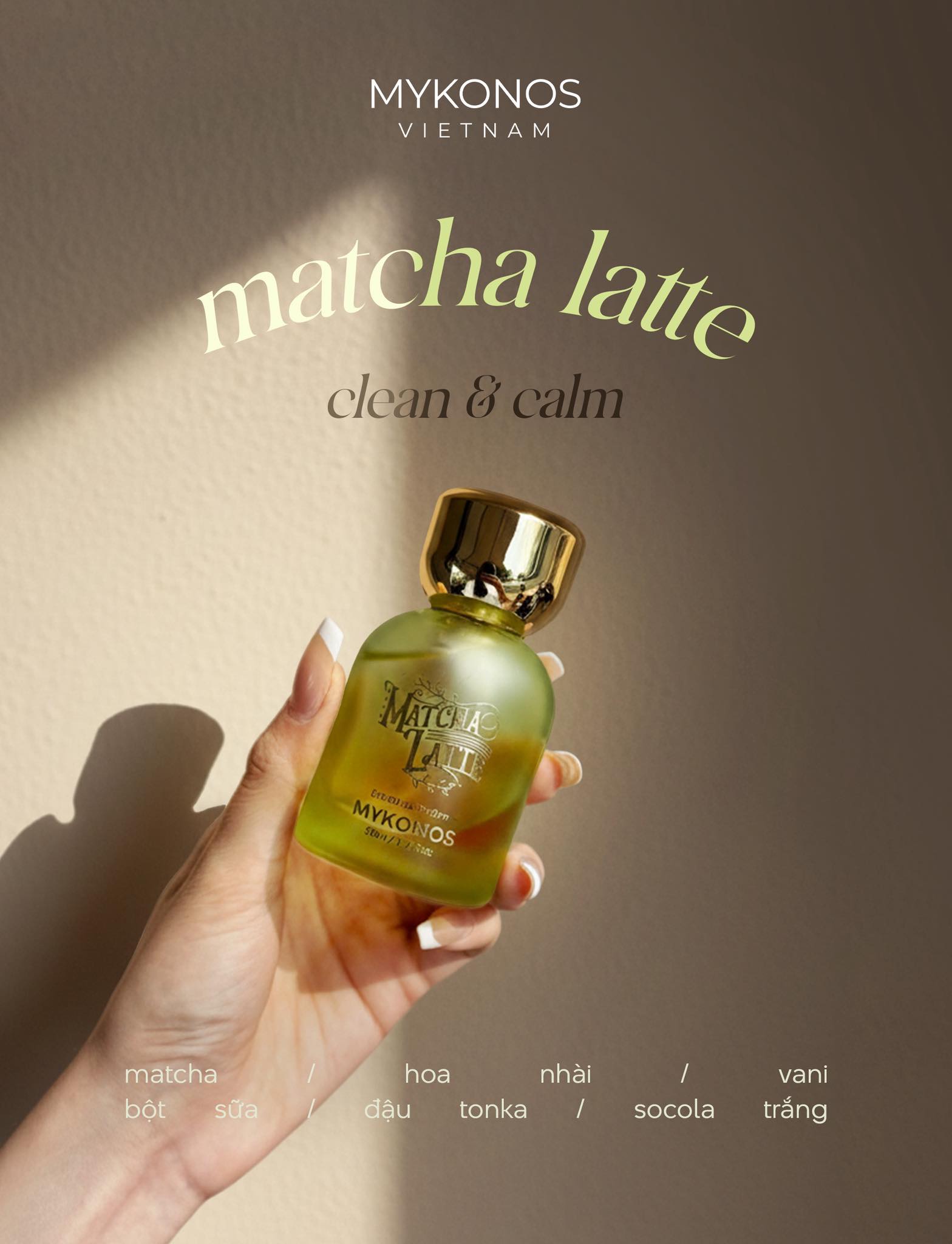Mykonos Việt Nam Facebook ad: Nước hoa unisex Mykonos Matcha Latte - Extrait De Parfum…