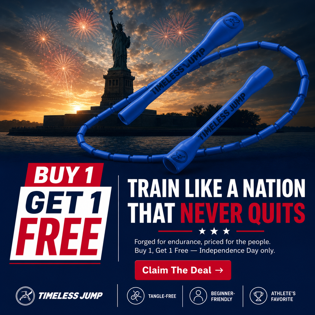 Timeless Jump Facebook ad: 4th of July Sale, Buy 1 Get 1 FREE
