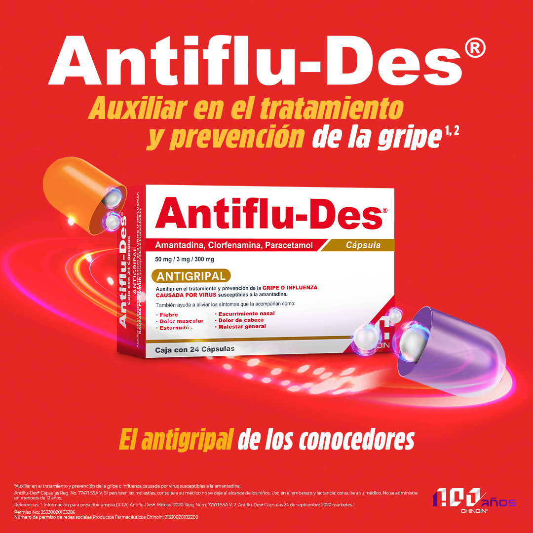 Chinoin Productos Farmacéuticos Facebook ad: Antiflu-Des