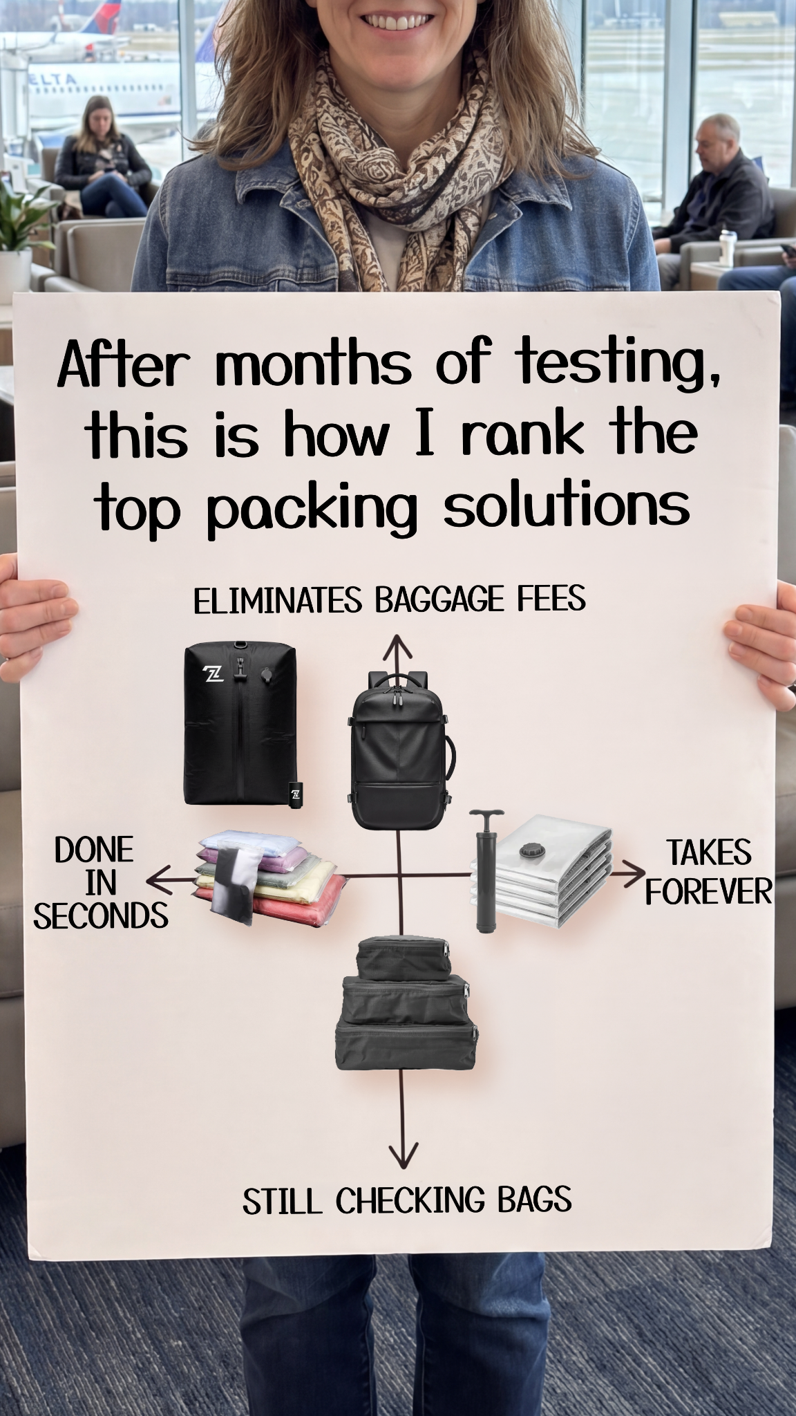 Travel With Michelle Facebook ad: Best Space-Saving Bag 2026!