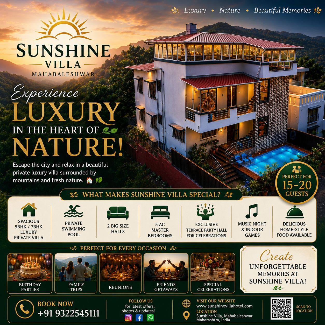 Sunshine Villa Pachgani Mahableshwar Facebook ad