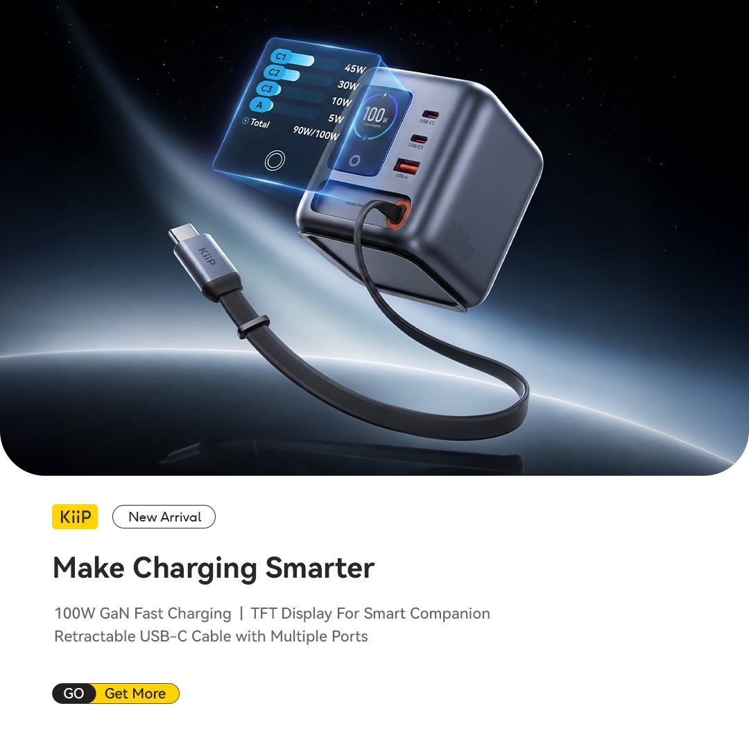 KiiP Indonesia Facebook ad: KiiP Charger GaN 100W Desktop Fast Charging