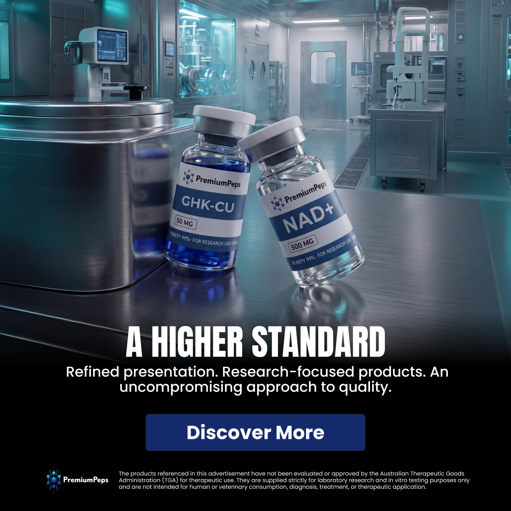 Premium Peptides Facebook ad: Explore PremiumPeps