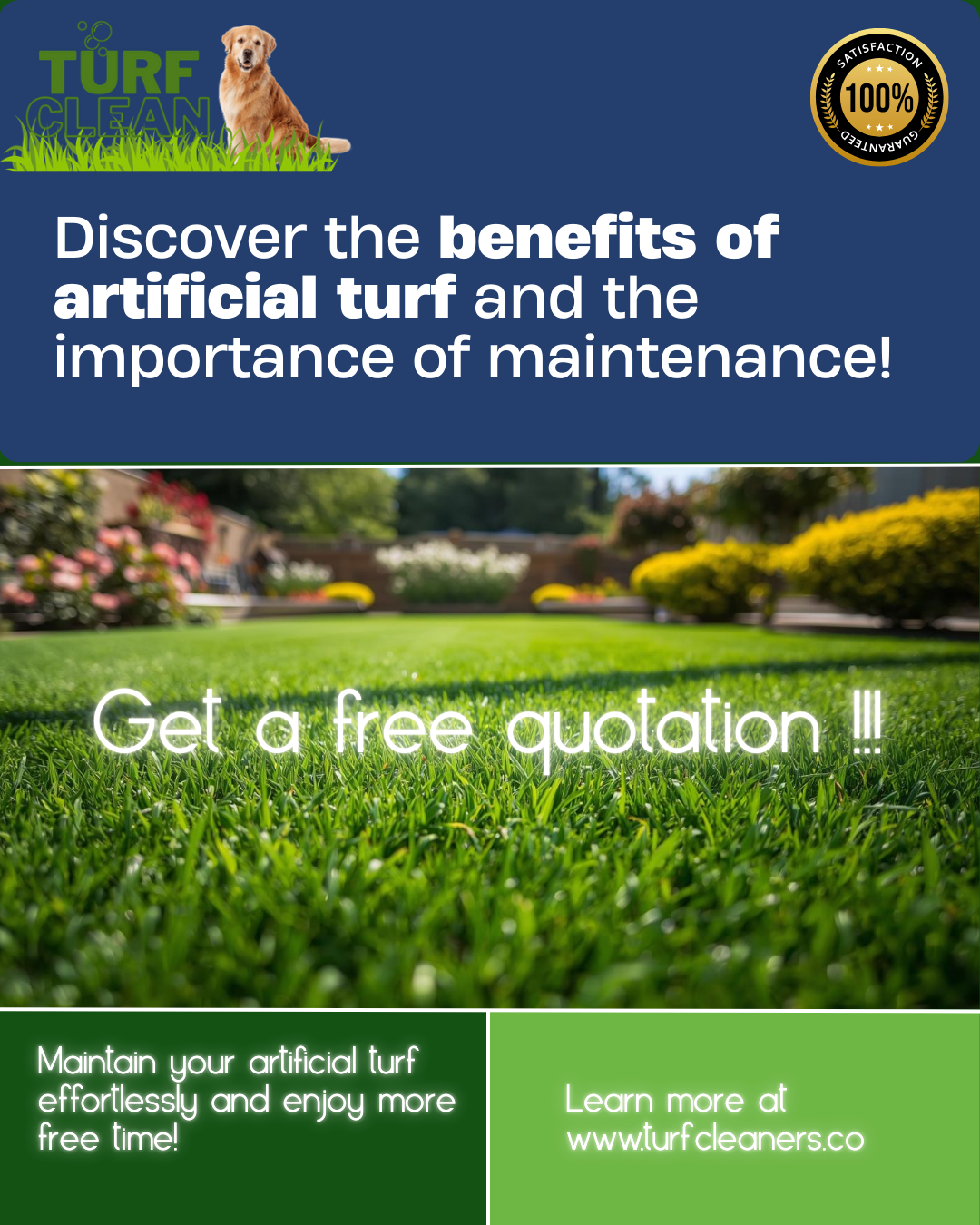 Turf Cleaner Facebook ad: Turf Maintenance That Works