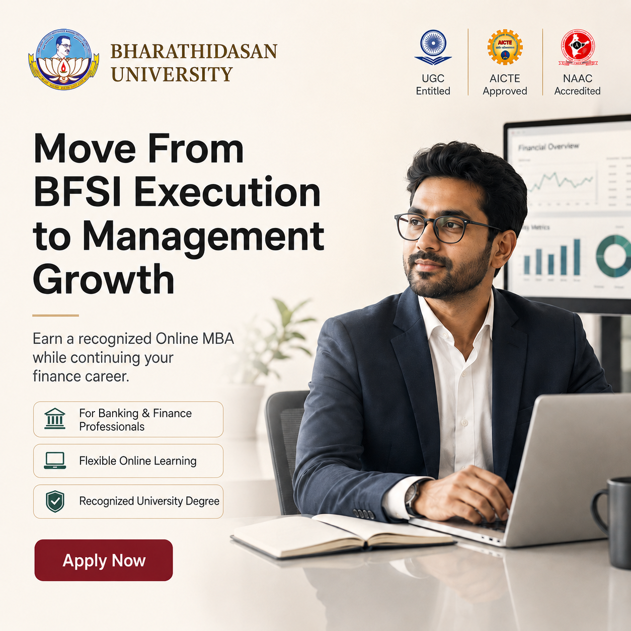 Bharathidasan University Online Facebook ad: Online MBA from Bharathidasan University