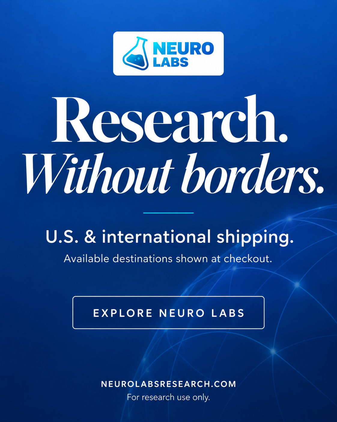 NL Facebook ad: NeuroLabs, Premium Research Peptides | ≥99% COA-Tested USA