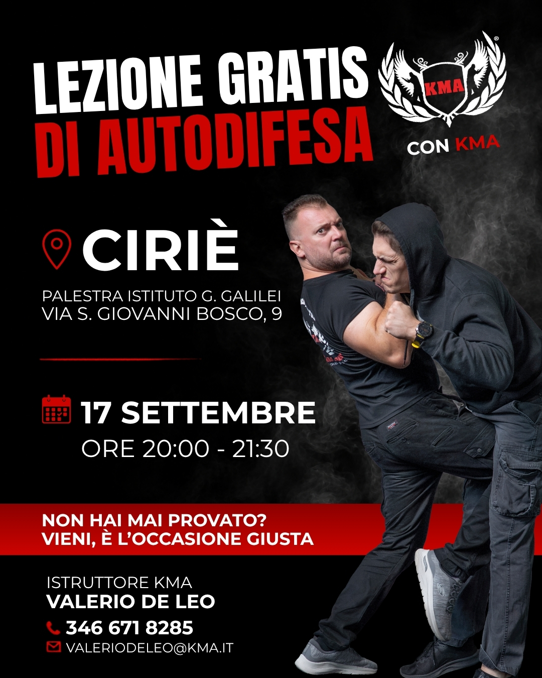 KMA - Krav Maga Academy Facebook ad: Impara a difenderti GRATIS con KMA