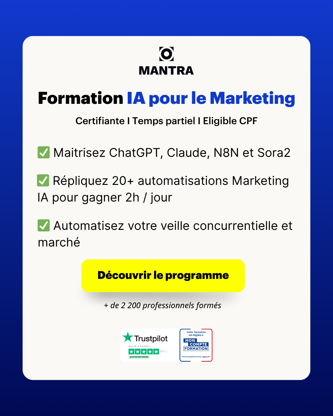 Mantra - ex-GrowthMakers Facebook ad from May 12, 2026