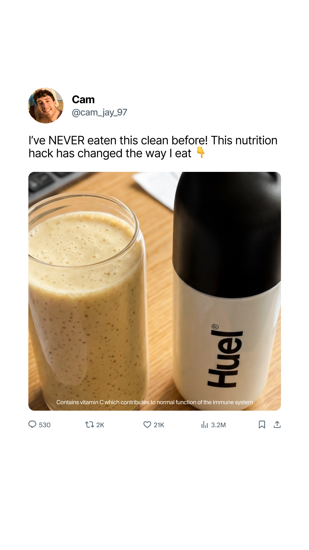 Huel Facebook ad