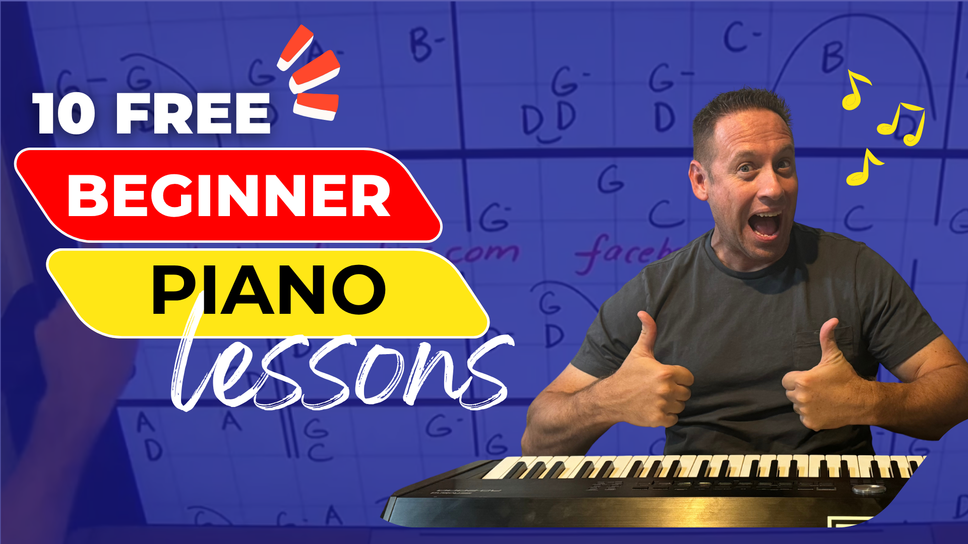 www.webpianoteacher.com Facebook ad: FREE Beginner Piano Course, Discover How You Learn Best