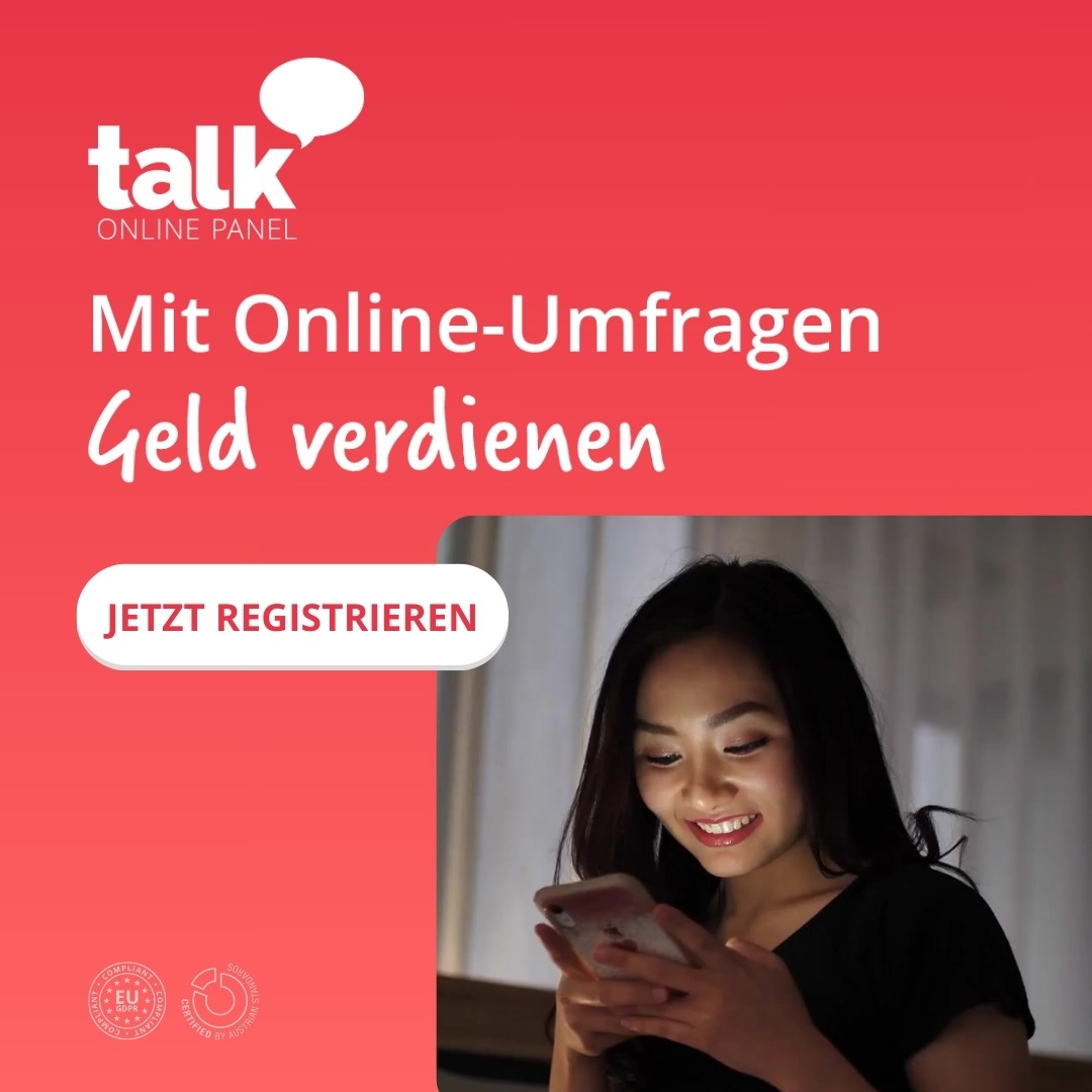 Talk Online Panel Facebook ad: Downloade die App und sammle Punkte!
