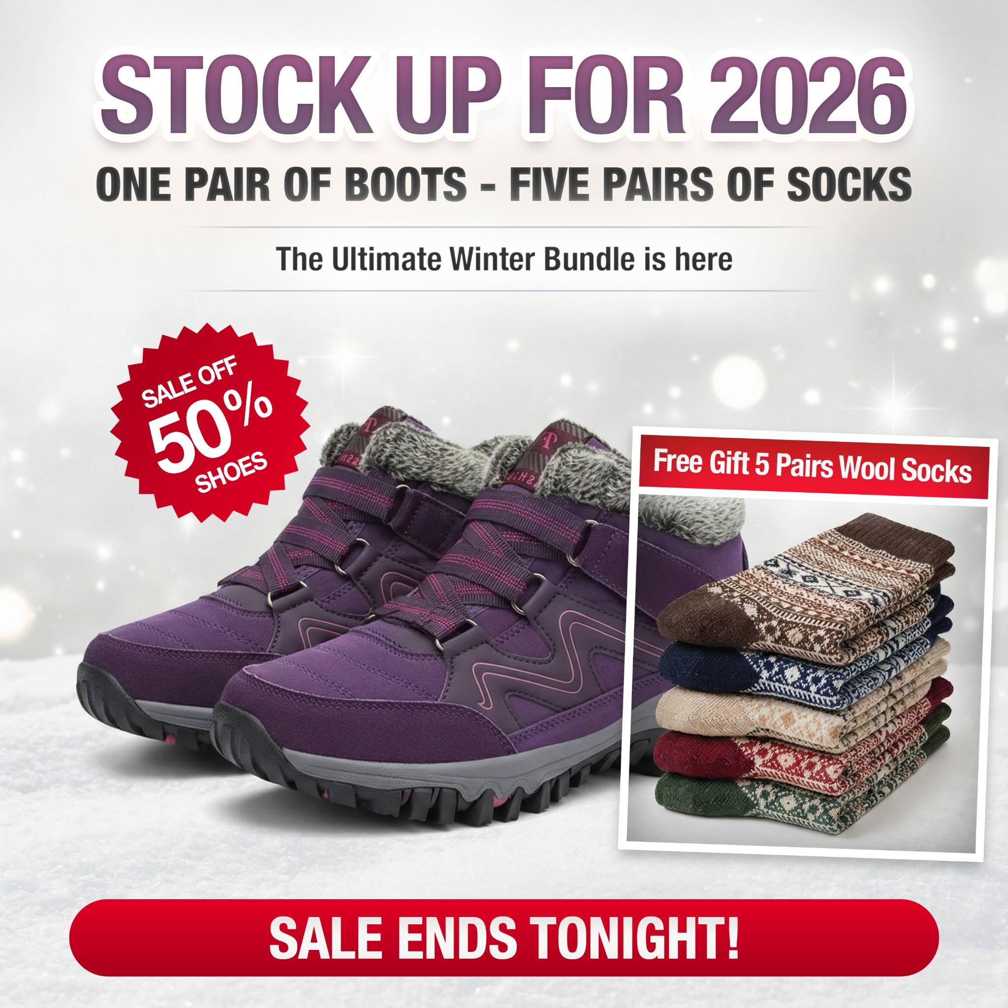 EvoComfort Shoes Facebook ad: Walk Safely, Free warm gift