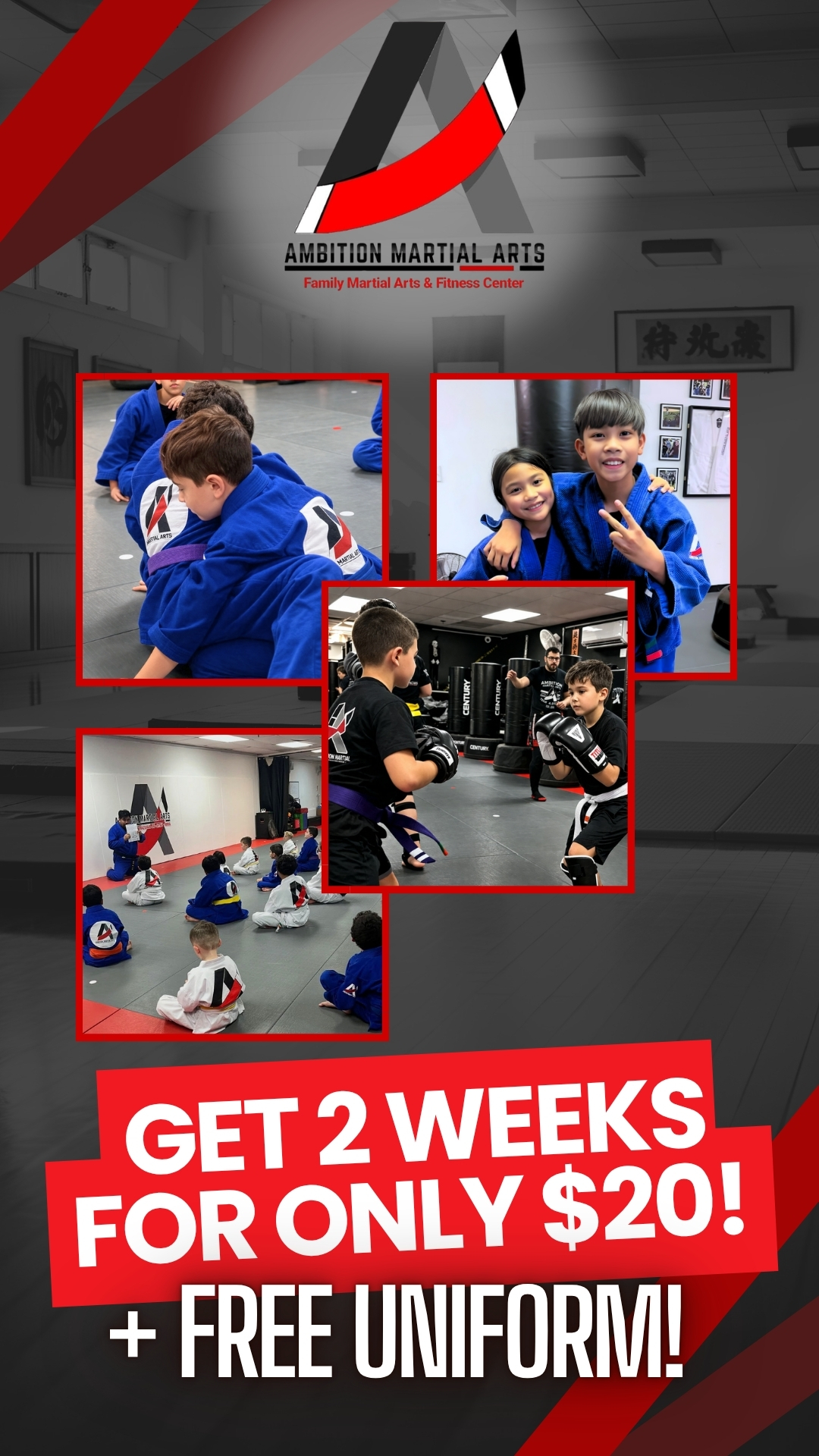Ambition Martial Arts Facebook ad from Mar 30, 2026