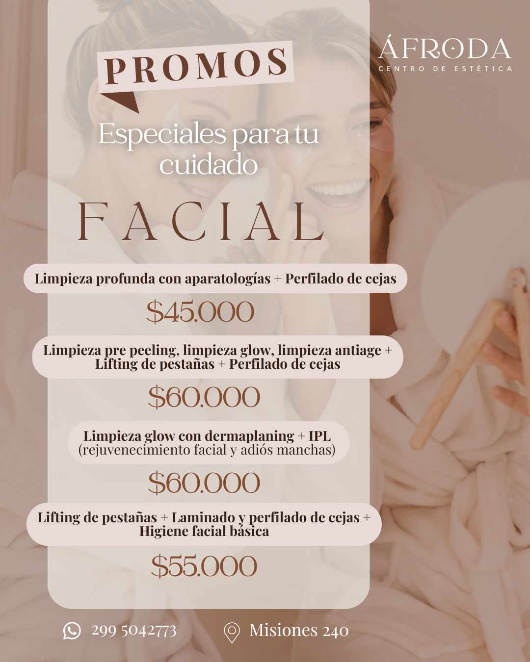 Afroda estetica Facebook ad: Agendá tu turnito