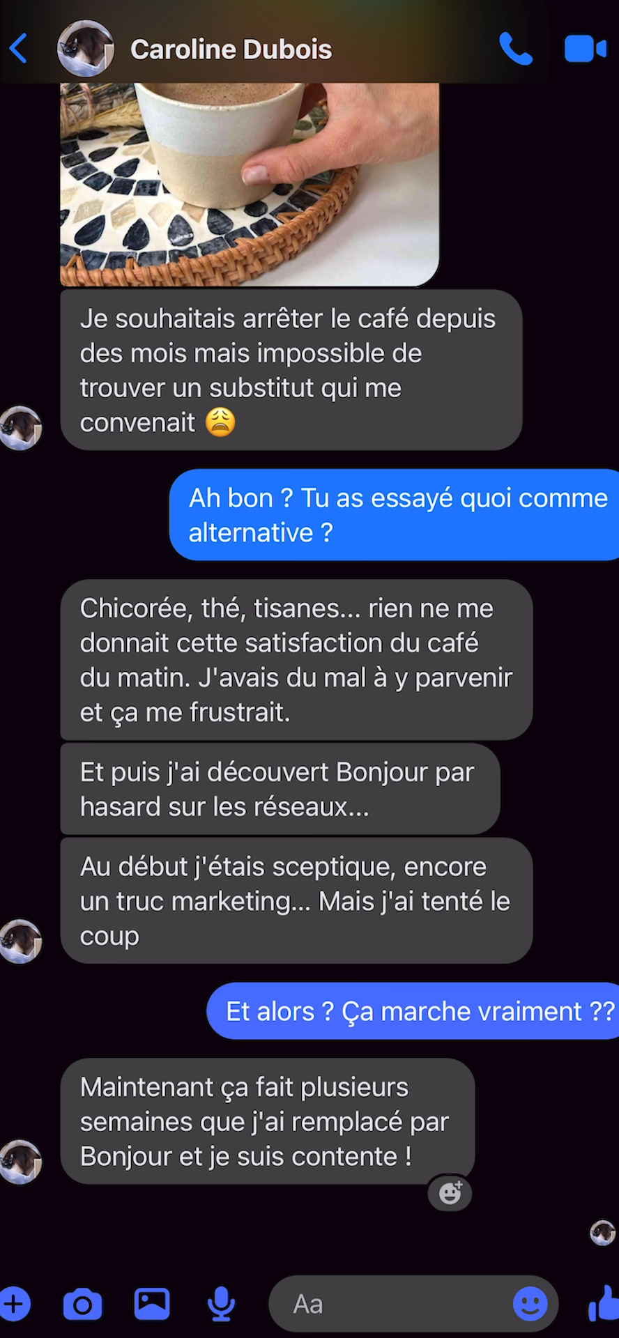 Bonjour Facebook ad