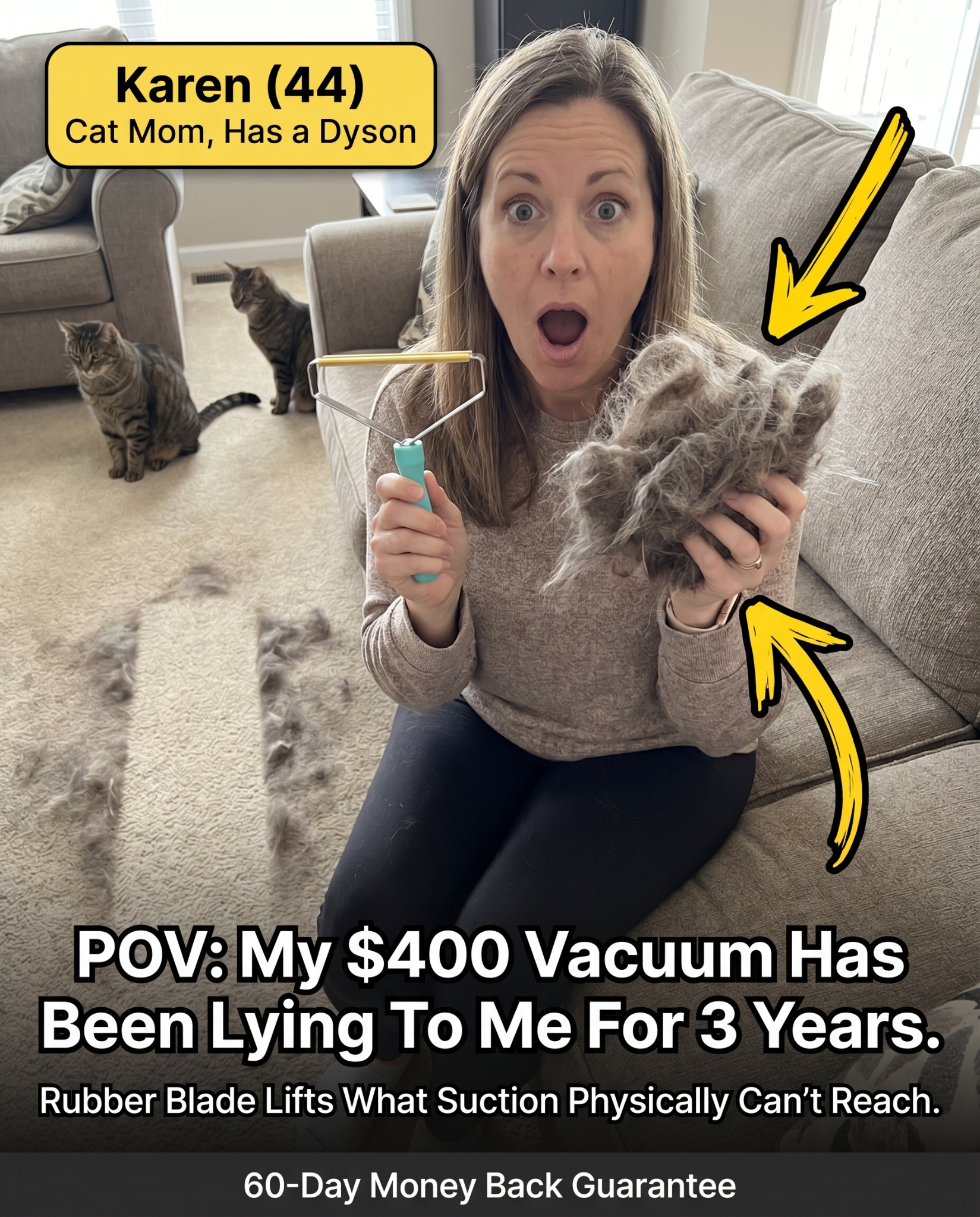 Cozee Clean Facebook ad: The #1 Pet Hair/Lint/Dust Cleaner