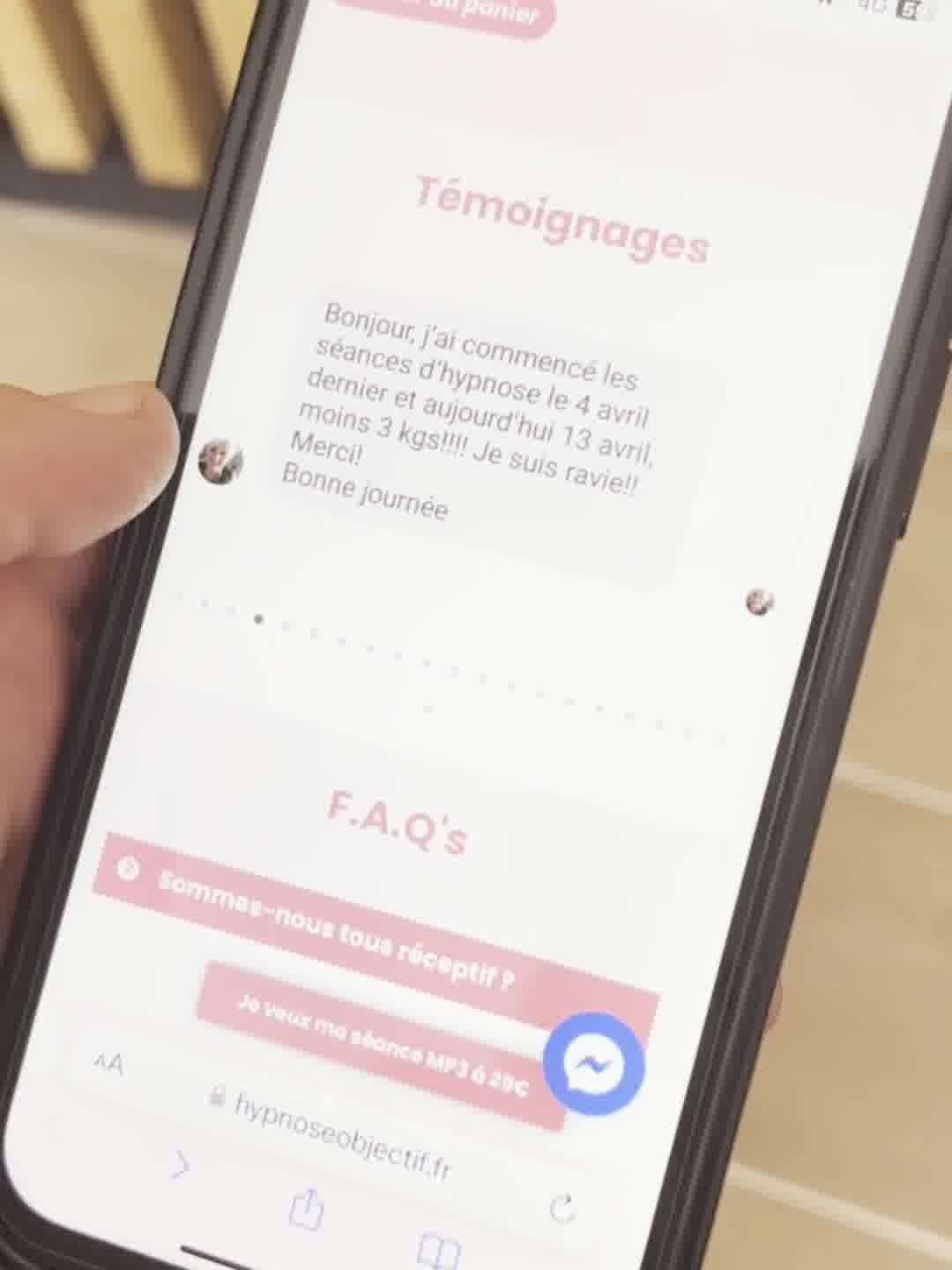 Objectifs Hypnose Facebook ad: Bye bye petite faim