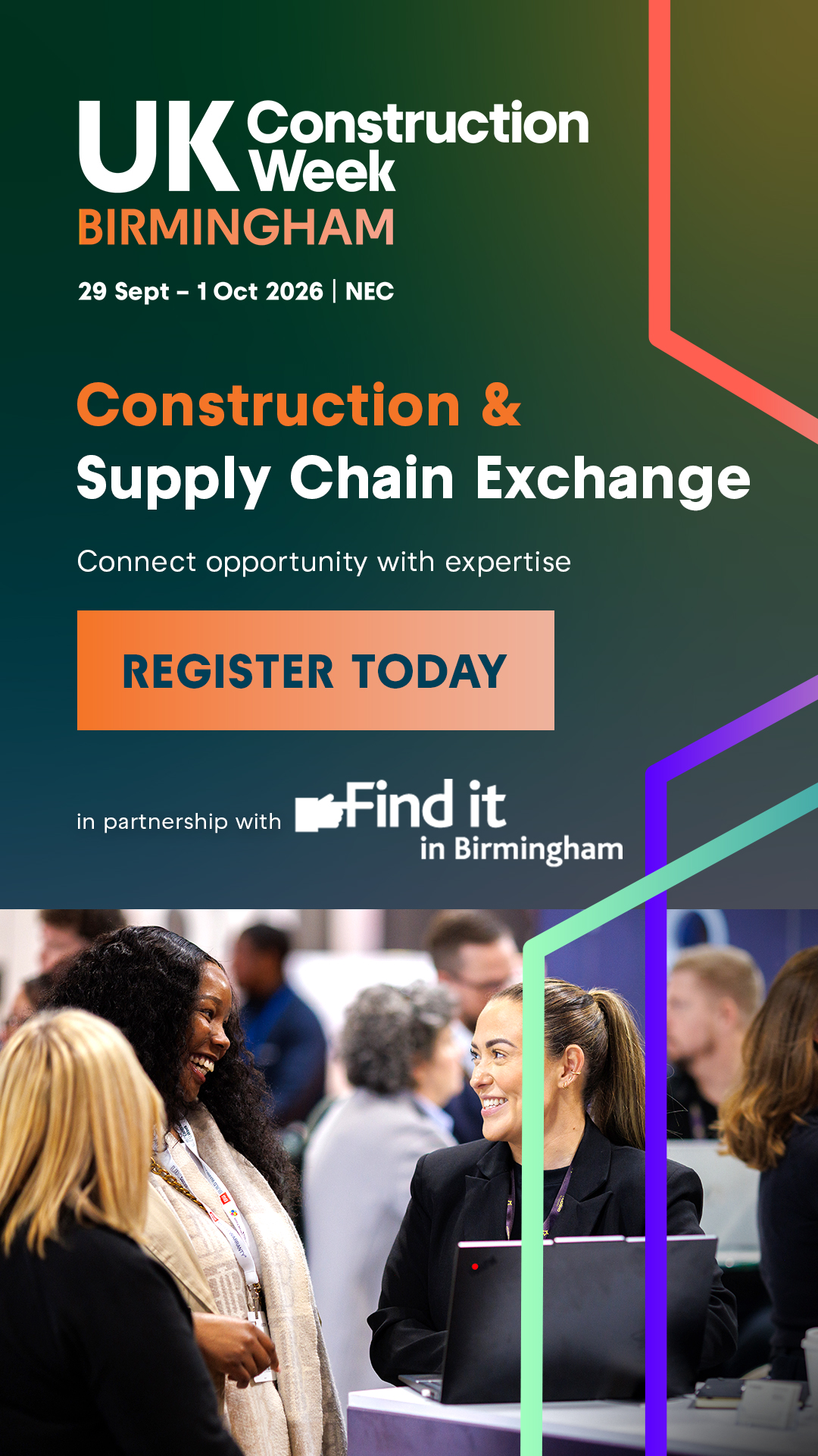 UK Construction Week Facebook ad: Join The Construction Reset