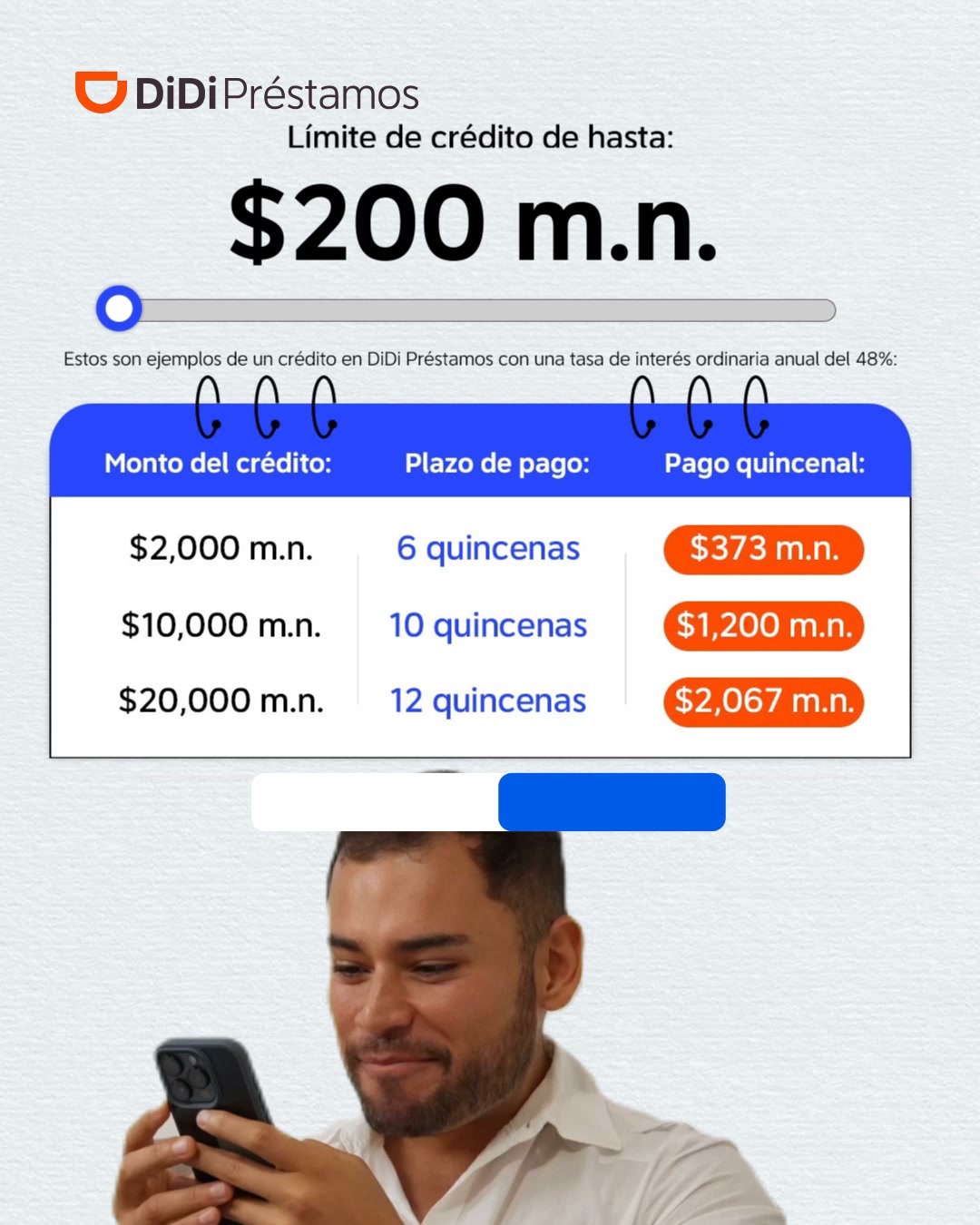 DiDi Loan Facebook ad: Pagos quincenales