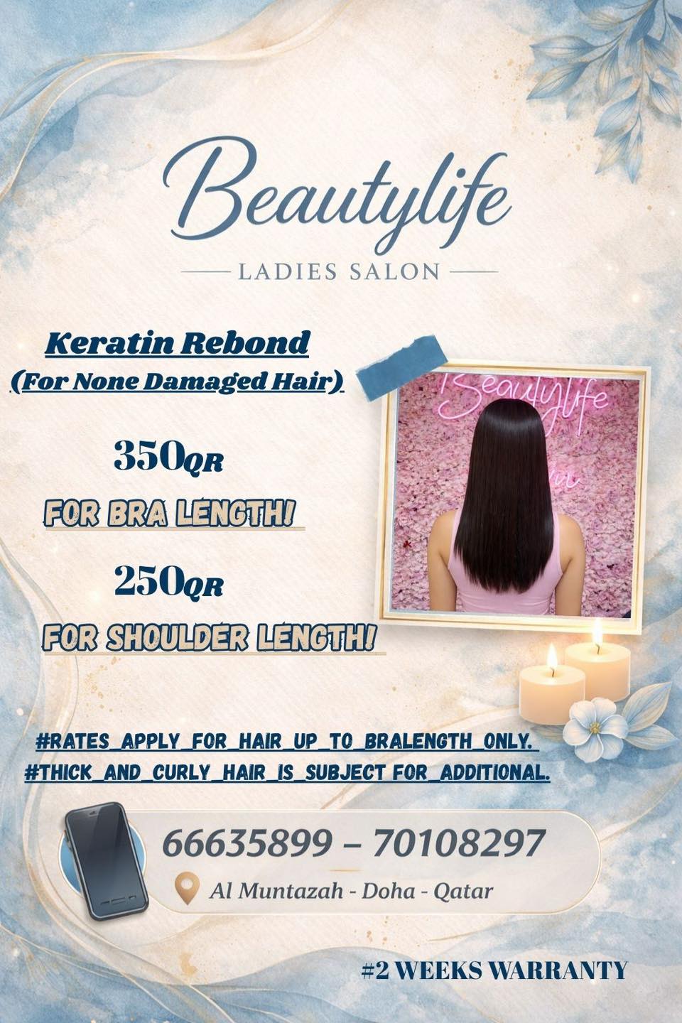 Beauty Life Ladies Salon Facebook ad: Treat yourself… without the guilt