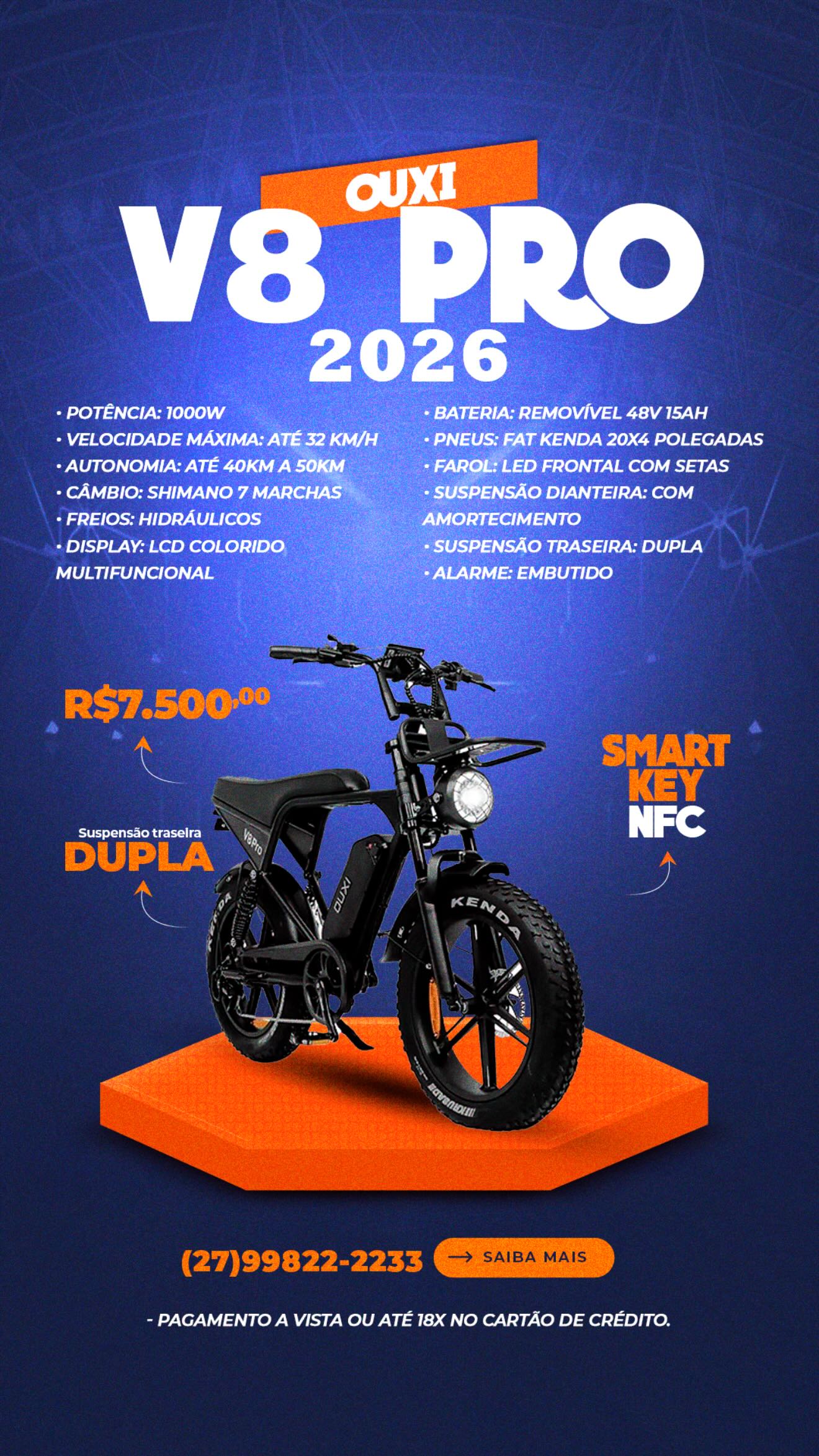 Filipe Lobato Facebook ad: OUXI V8 PRO 2026, A E-Bike que vai transformar seus…