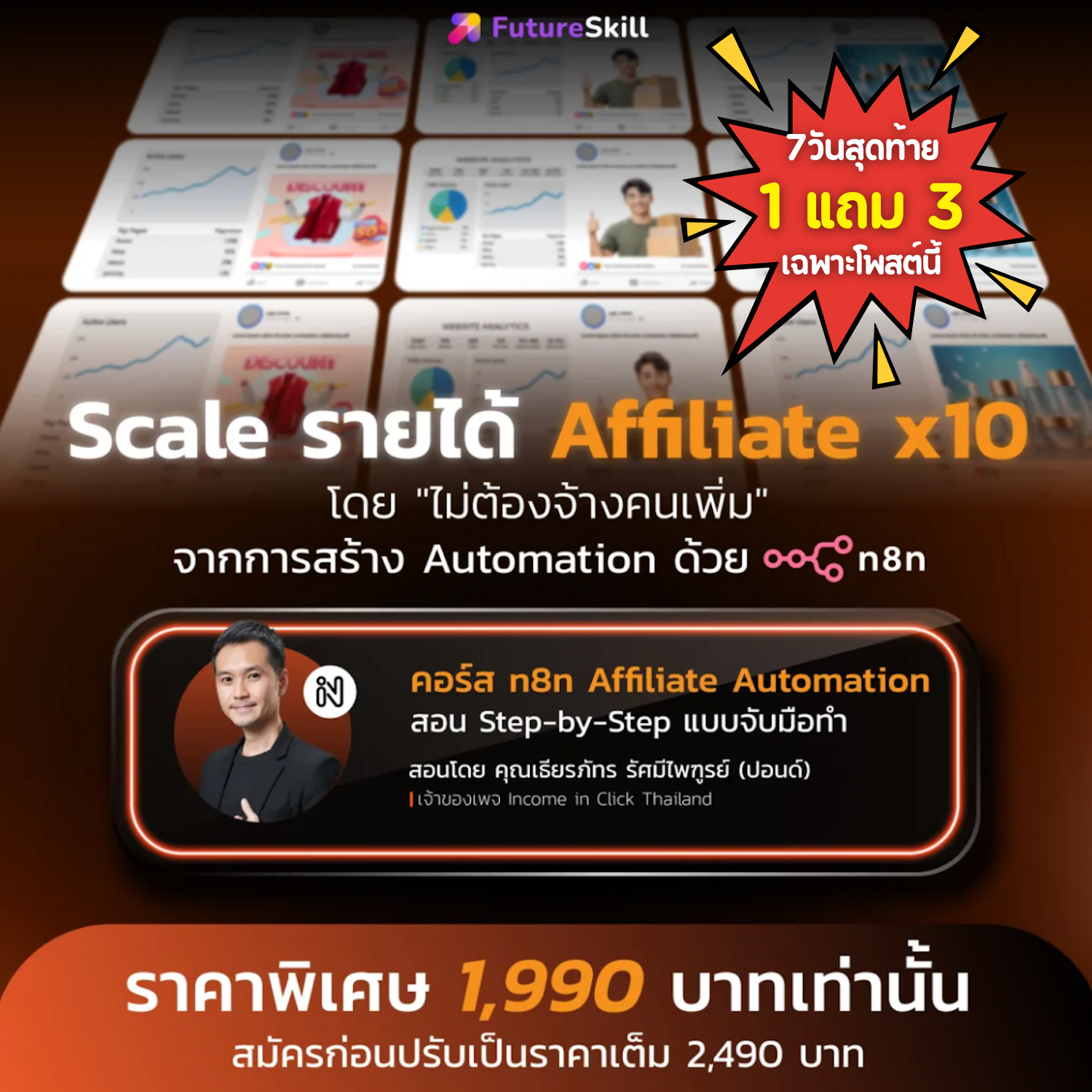 Income in click Thailand Facebook ad: ด่วน! ซื้อ 1 แถม 3 พร้อมรับส่วนลด 600 บาทนี้