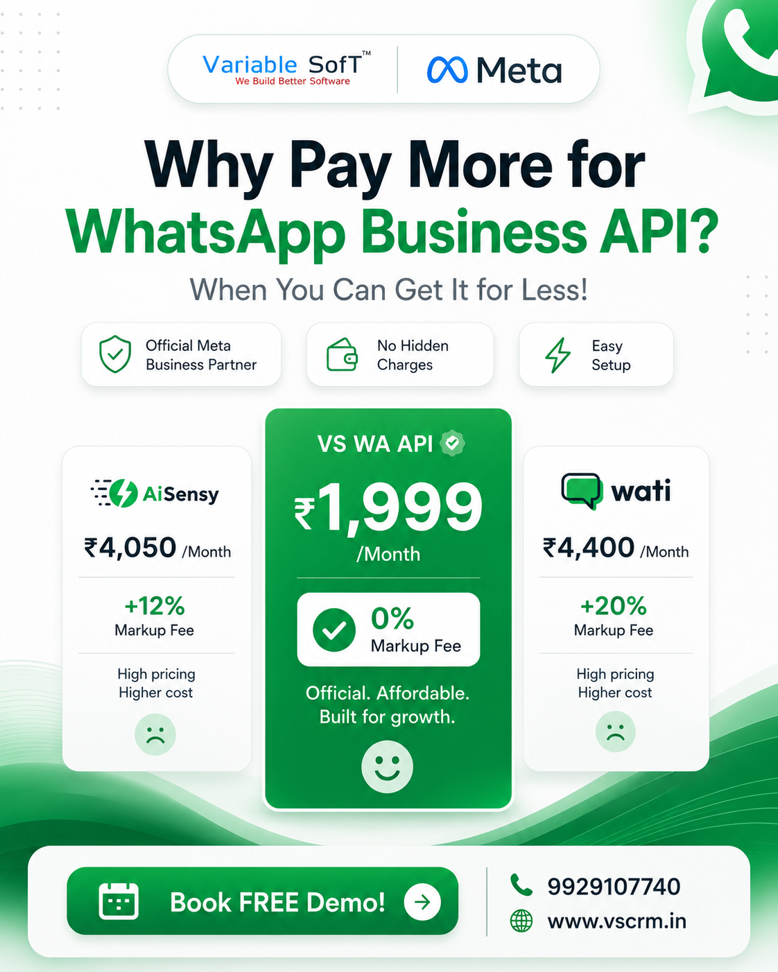 Variable Soft Facebook ad: Book your FREE demo