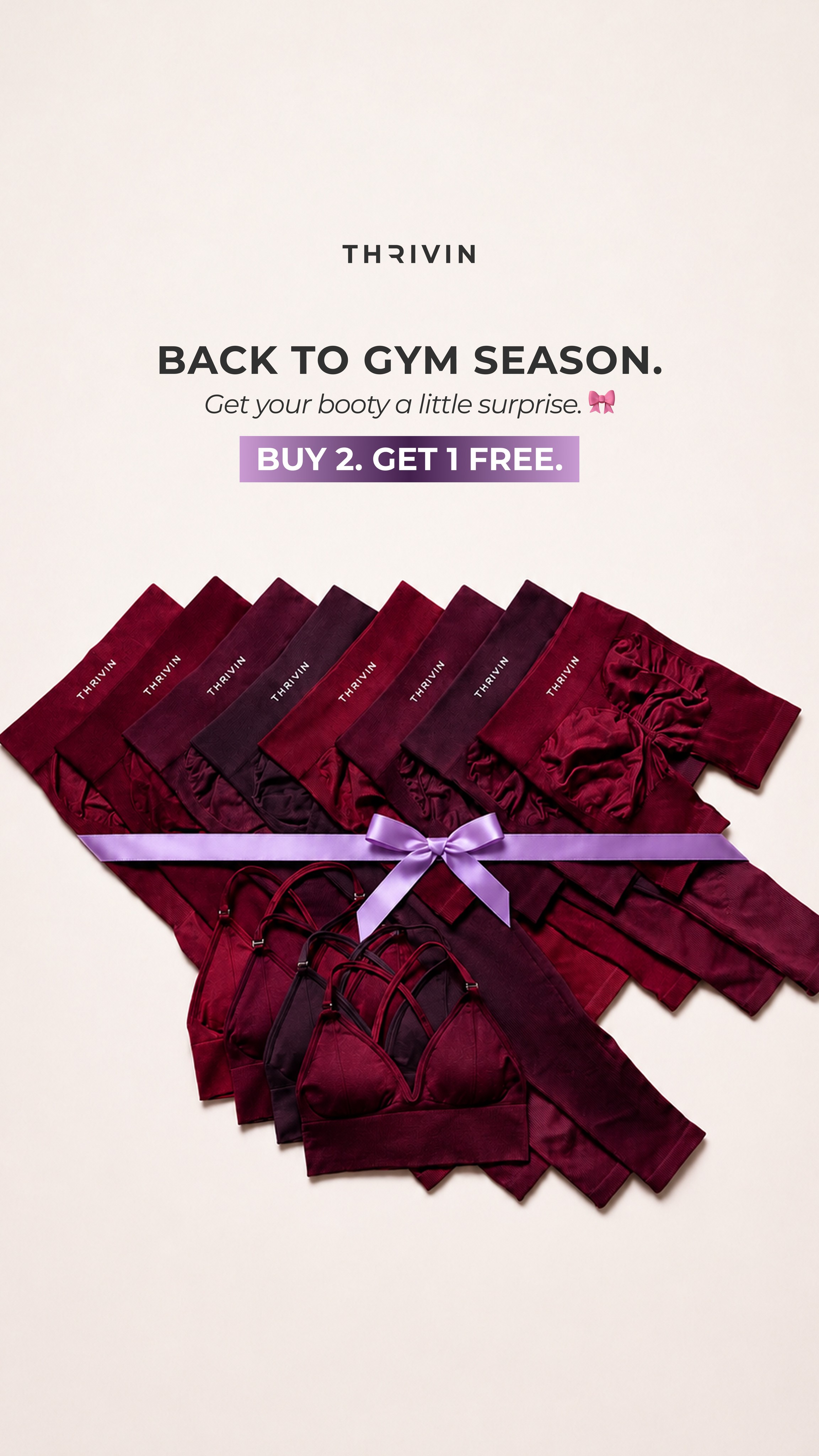 Thrivin Activewear Facebook ad: Look Good. Feel Snatched.
