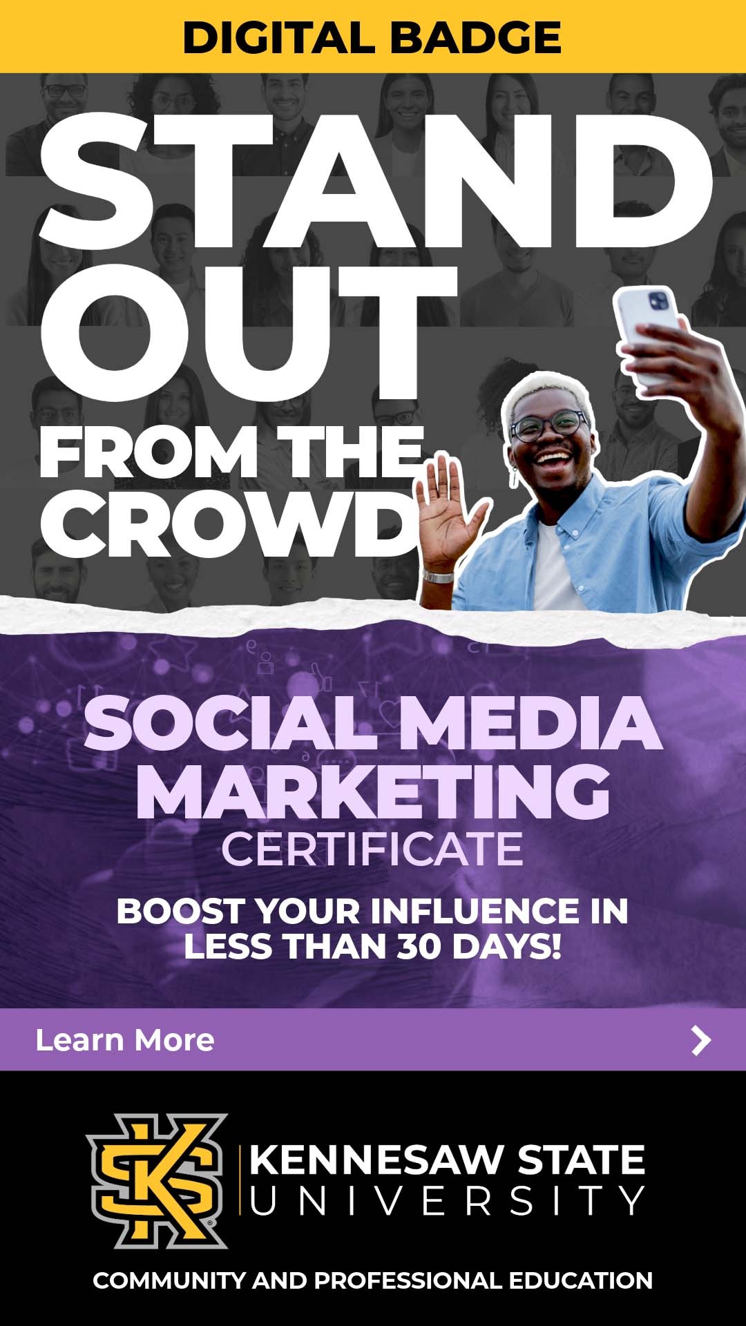 KSU Community and Professional Education Facebook ad