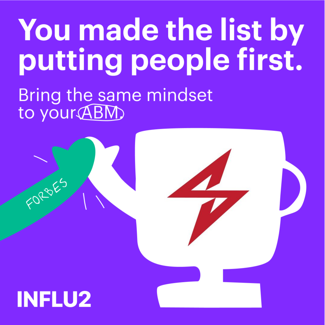 Influ2 x B2B marketing Facebook ad: Make ABM about people, not logos