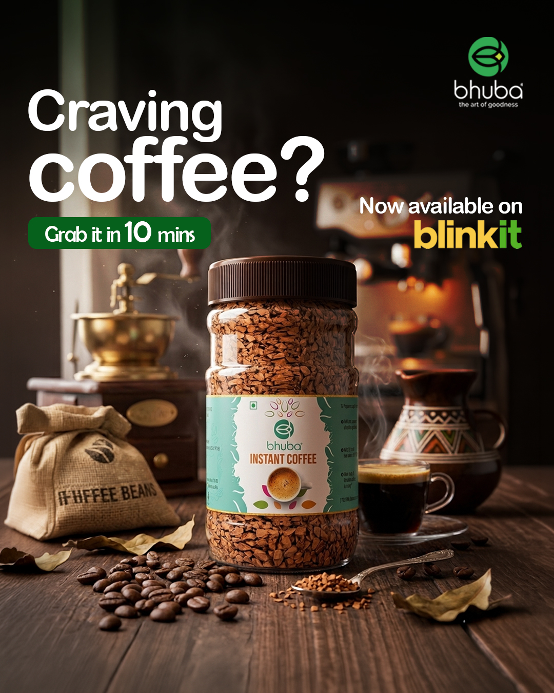 Bhuba Coffee Facebook ad: Buy Now, Upgrade Your Coffee
