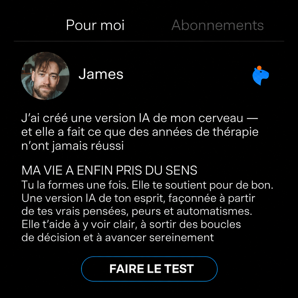 Copymind: AI twin for therapy Facebook ad