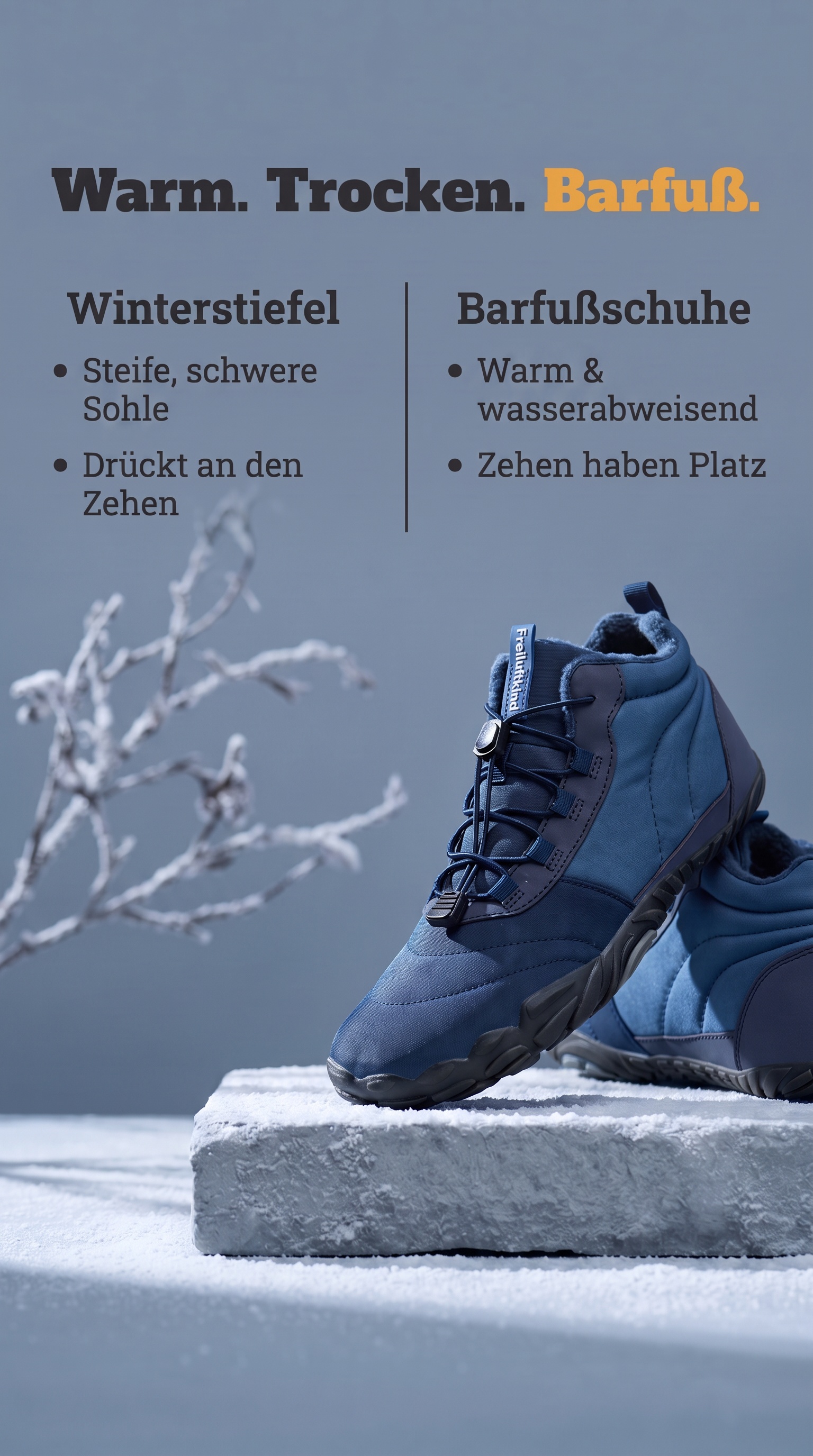 Freiluftkind Facebook ad: Kepler: Der gefütterte Barfußschuh für nasskalte Tage