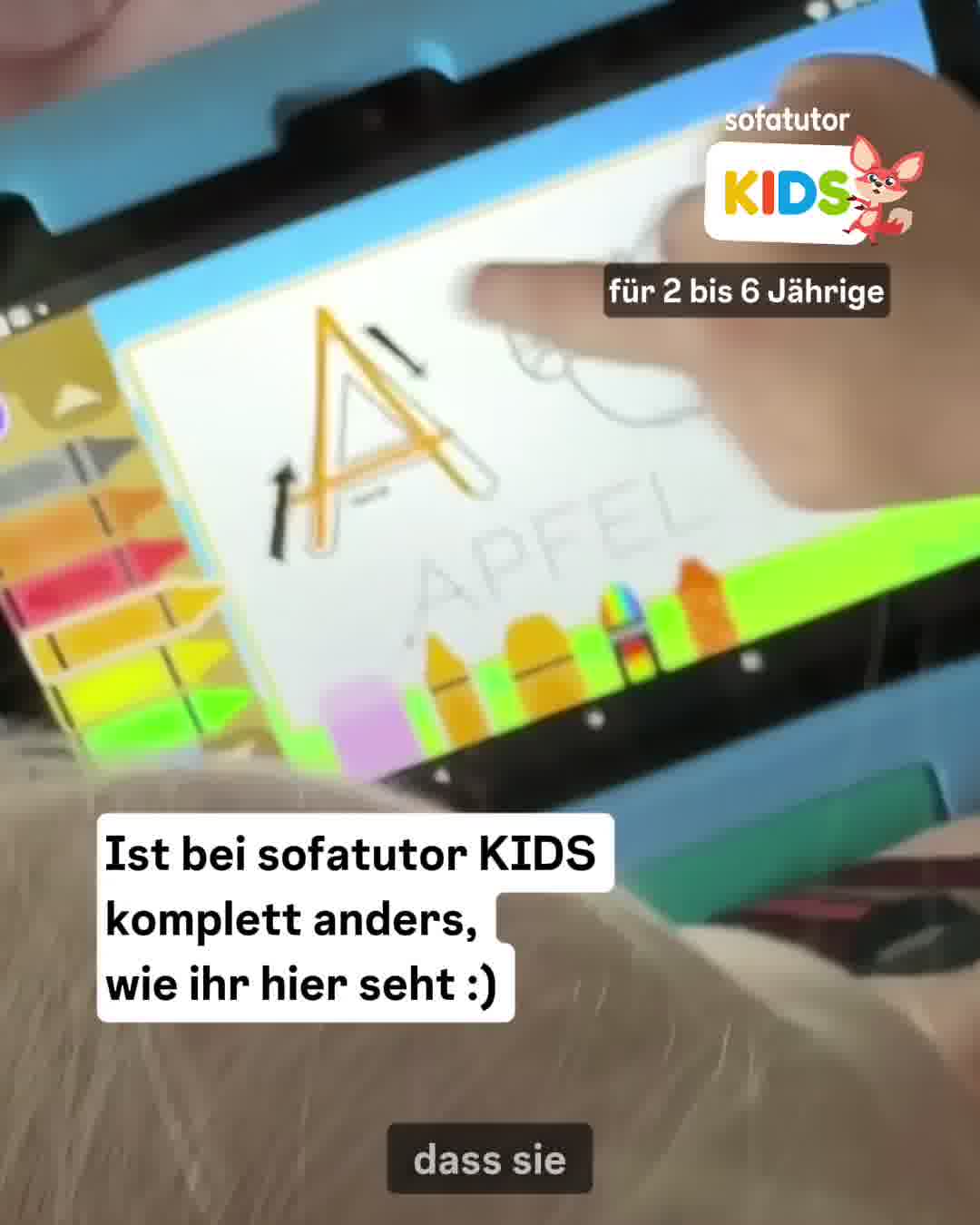 sofatutor.kids Facebook ad: Die spielerische Förderung für Kinder von 2 bis 6 Jahren