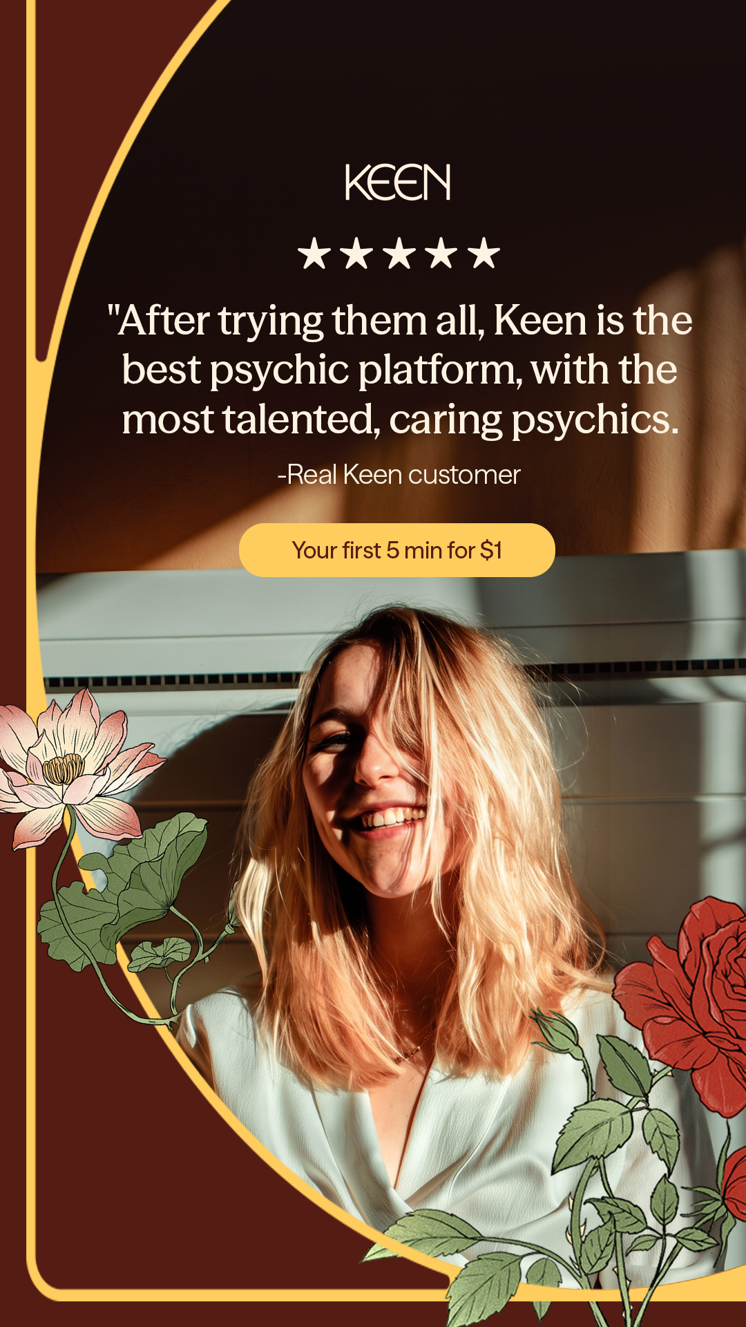 Keen.com Facebook ad: Backup for your instincts.