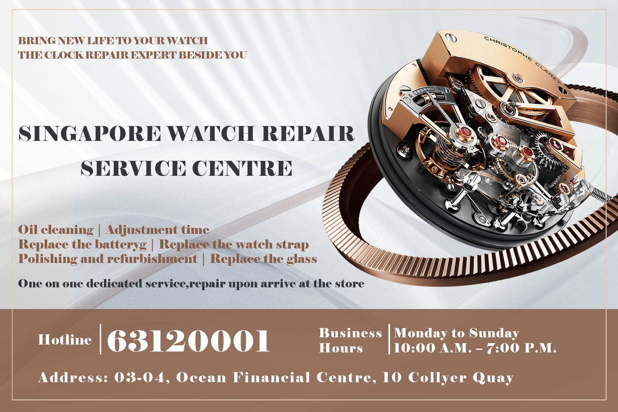 Singapore Watch Repair Service Facebook ad: Send a message to get a deal