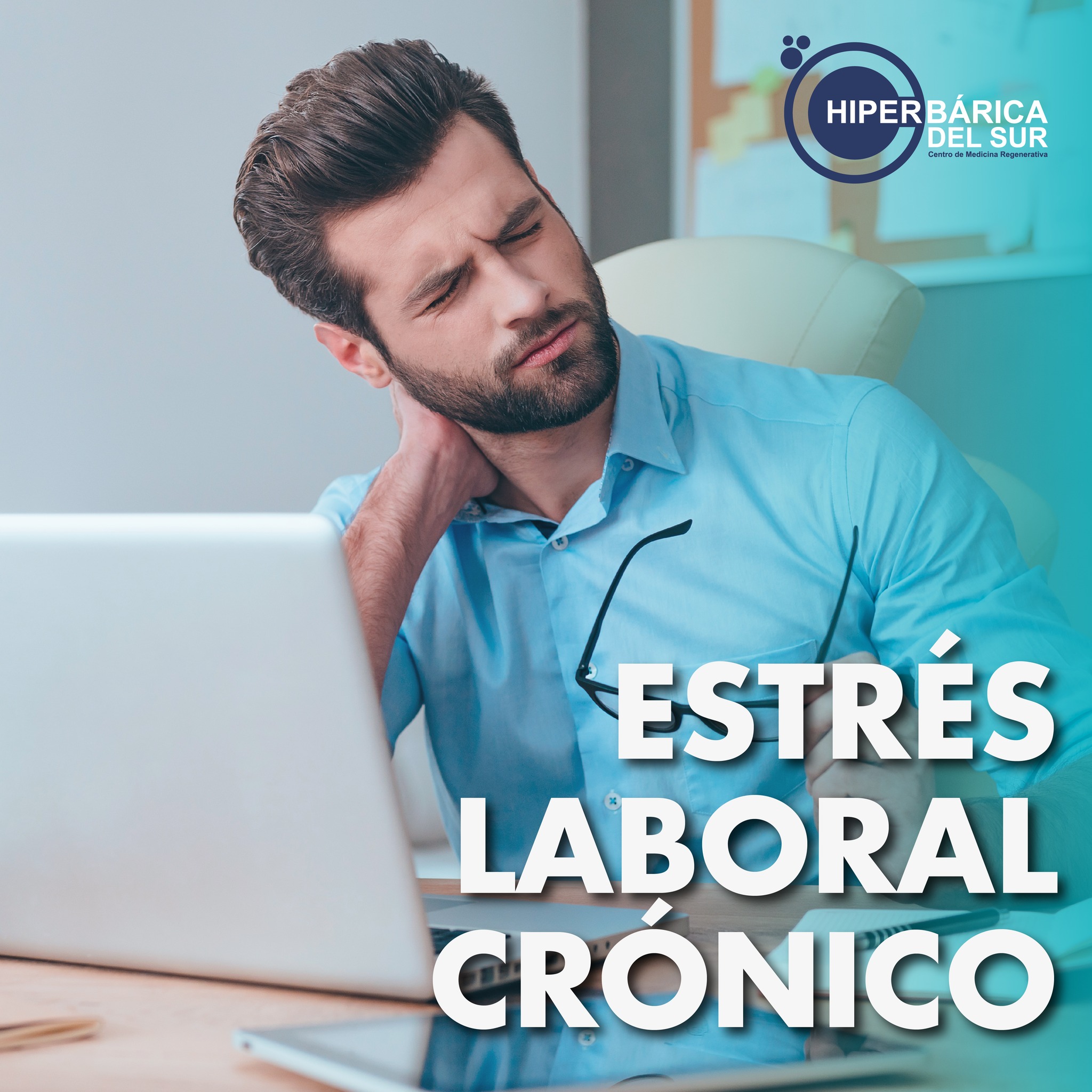 Hiperbárica del Sur Bolivia Facebook ad: 𝗘𝗦𝗧𝗥É𝗦 𝗟𝗔𝗕𝗢𝗥𝗔𝗟, 𝗙𝗔𝗧𝗜𝗚𝗔 𝗬 𝗗𝗢𝗟𝗢𝗥𝗘𝗦…